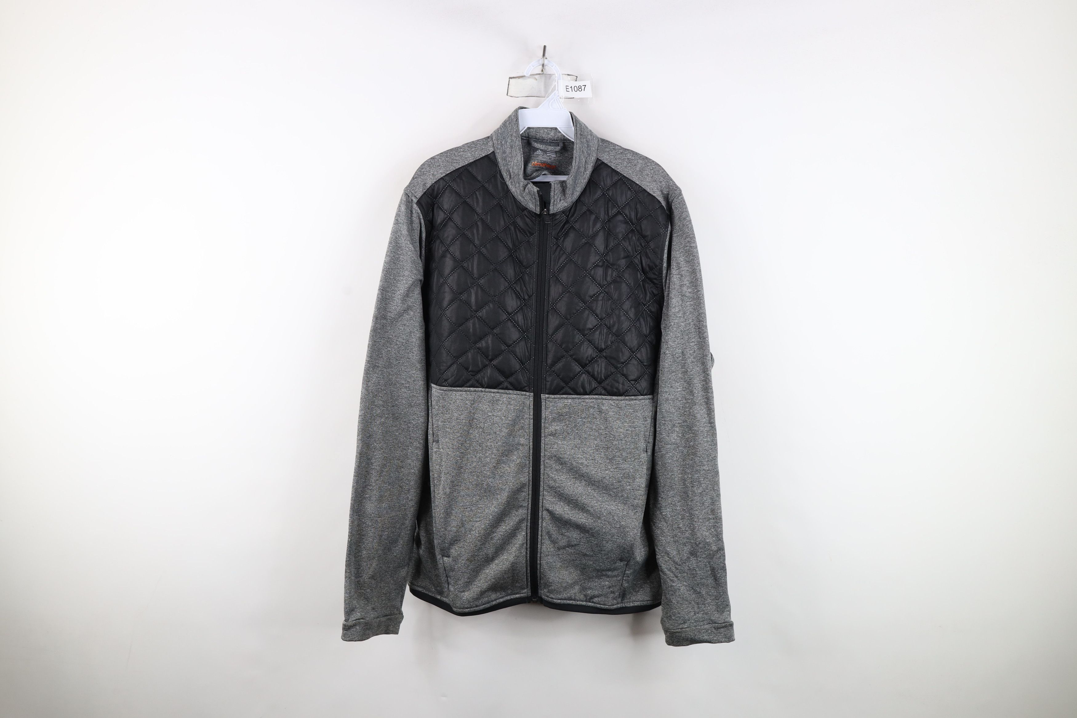 Adidas Adidas Quilted Full Zip Knit Golf Jacket Heather Gray Size US M / EU 48-50 / 2 - 1 Thumbnail