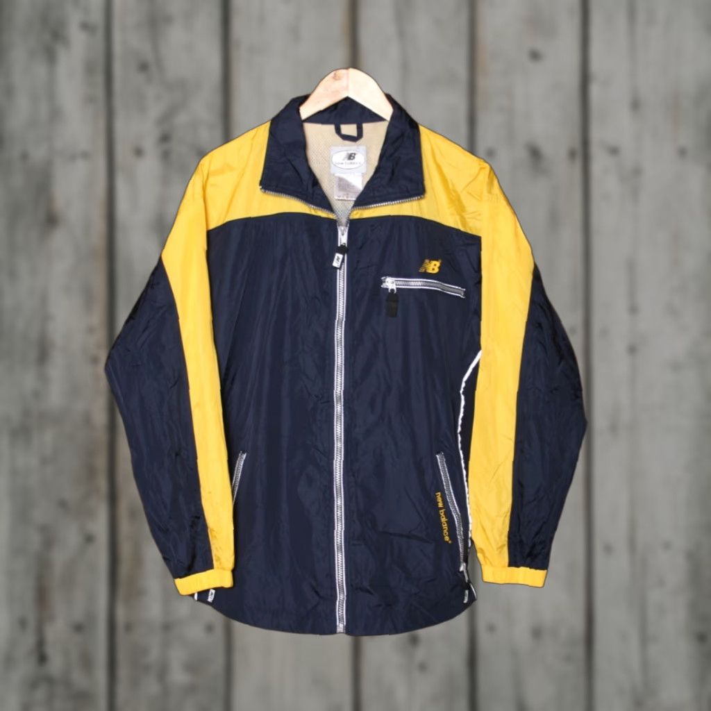 New Balance VINTAGE New Balance Jacket Track Jacket Men L Blue Yellow Nylon Zip Sweat Activewear Running & Jogging Size US L / EU 52-54 / 3 - 1 Thumbnail