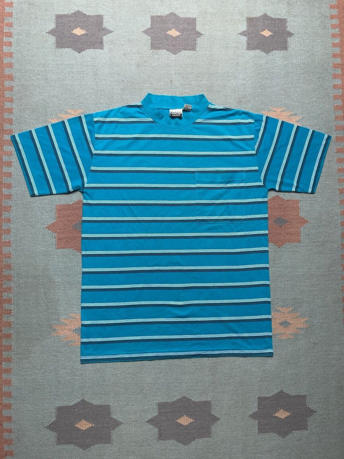 Vintage VTG 80s striped pocket t shirt soft single stitch large Size US L / EU 52-54 / 3 - 1 Thumbnail
