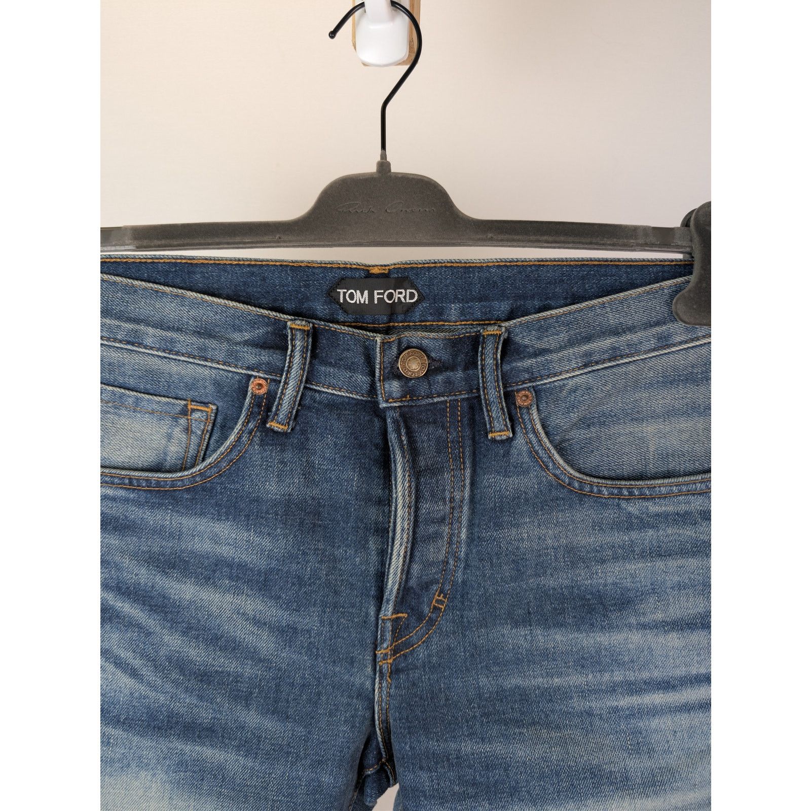 Tom Ford o1rshd1 Slim Fit Denim Jeans in Washed Dark Indigo Size US 32 / EU 48 - 8 Thumbnail