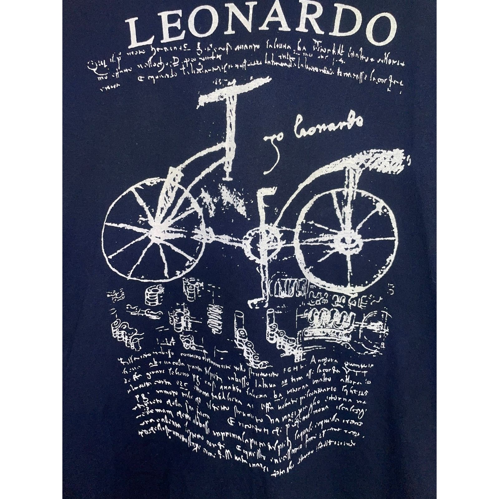 Gildan 2000s Leonardo Da Vinci Blue Bike Design Shirt Tee Y2K XL Size US XL / EU 56 / 4 - 5 Thumbnail