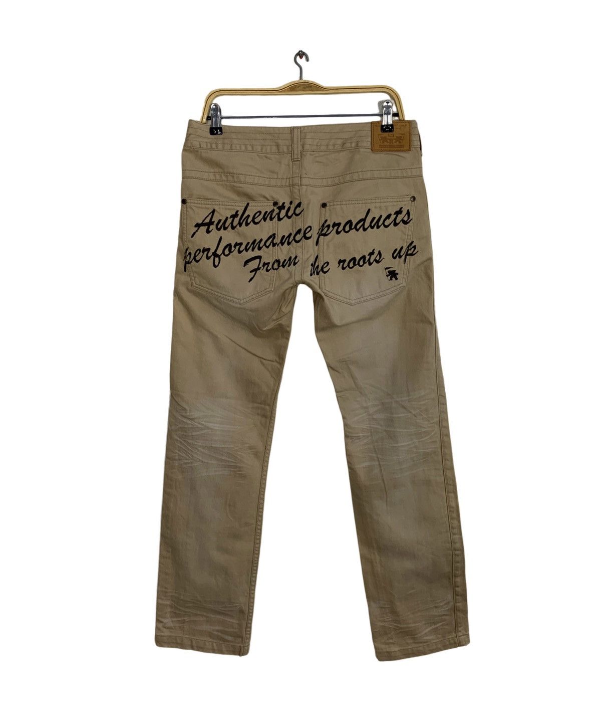Gotcha 90s Gotcha Surf Brown Denim Jeans Embroidery Quotes Size US 32 / EU 48 - 1 Thumbnail