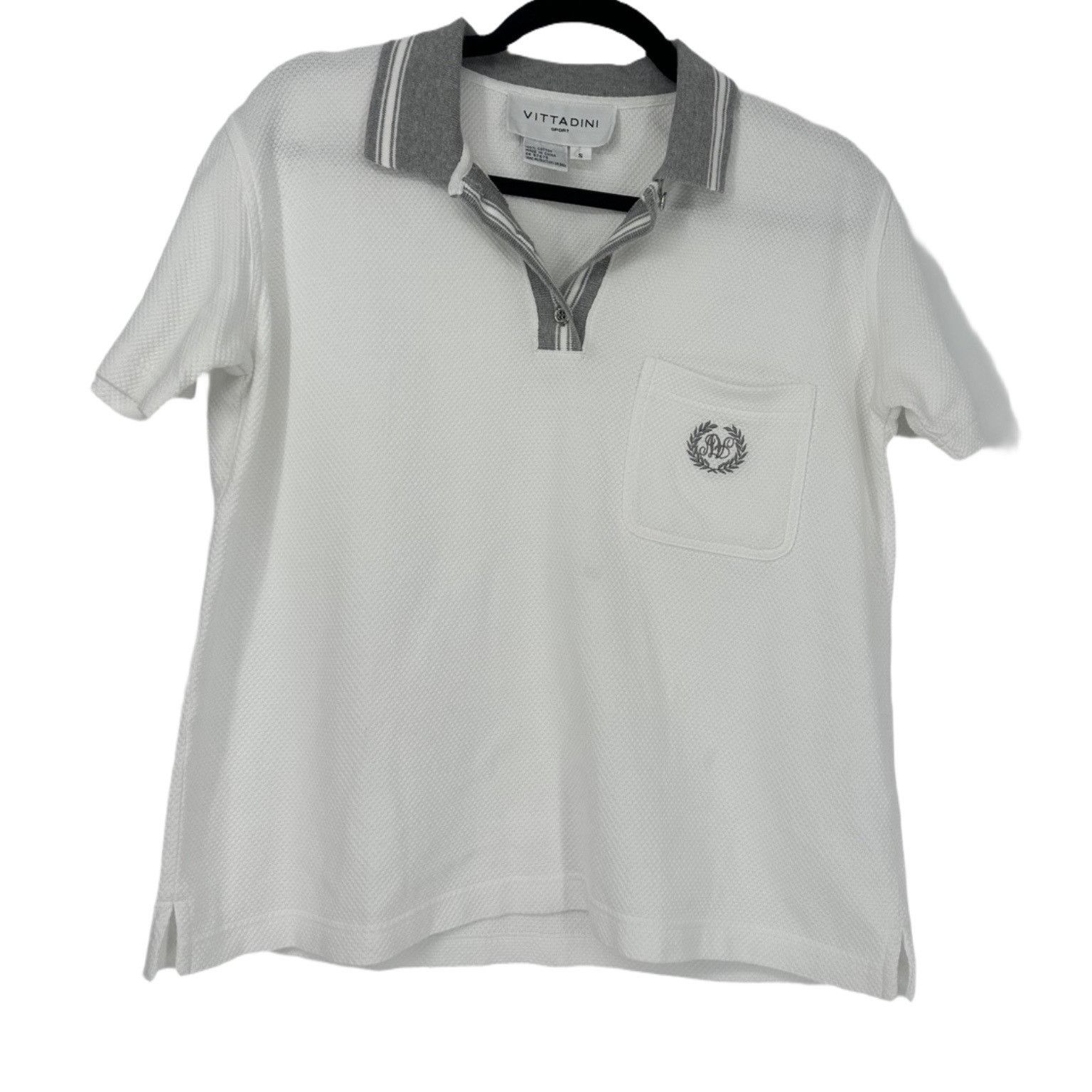 Other Vittadini Sport White Cotton Polo - Gray Accents - Small Size S / US 4 / IT 40 - 4 Thumbnail