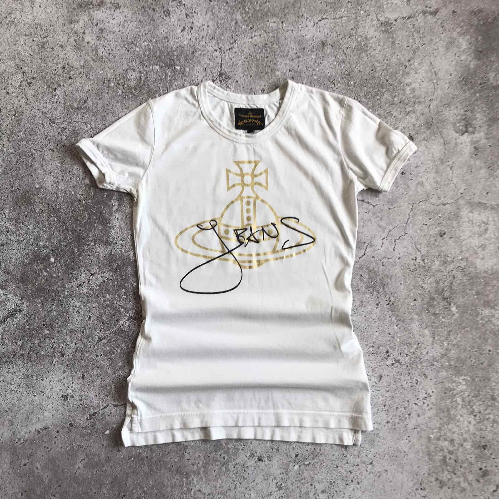 Other Vivienne Westwood T-Shirt Big Logo Luxury Gold Sz XS Size XS / US 0-2 / IT 36-38 - 1 Thumbnail