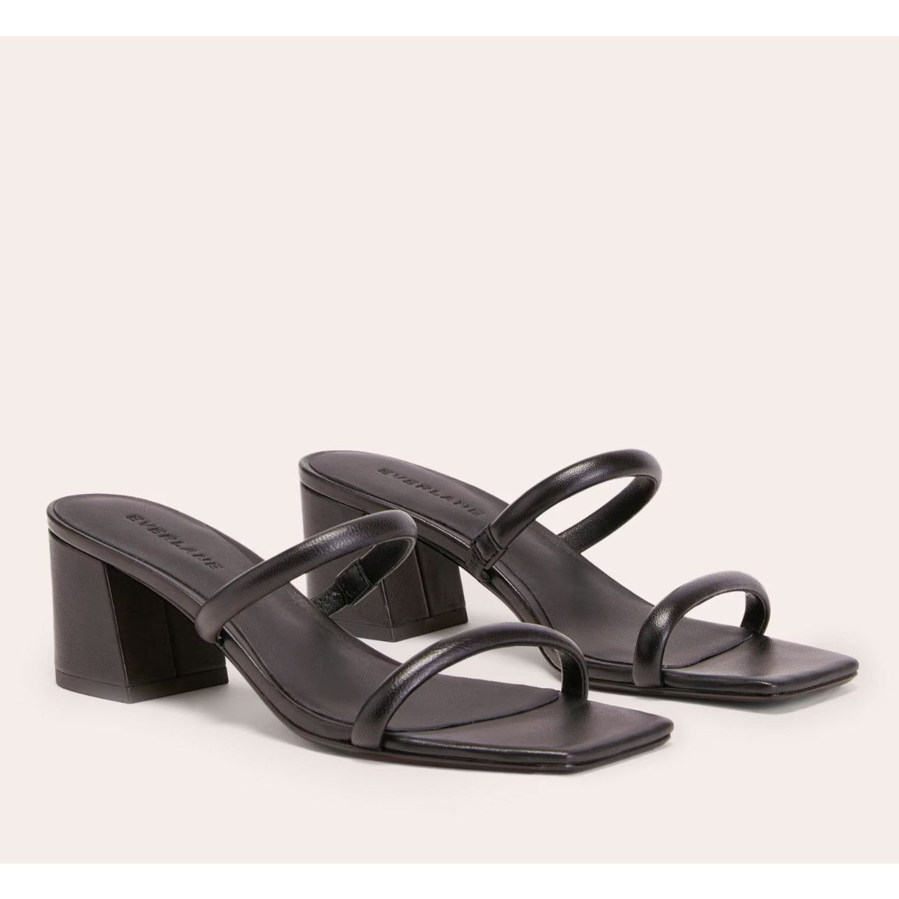 Everlane NEW Everlane The Double Strap Heel In Black Leather Size 8 Size US 8 / IT 38 - 1 Thumbnail