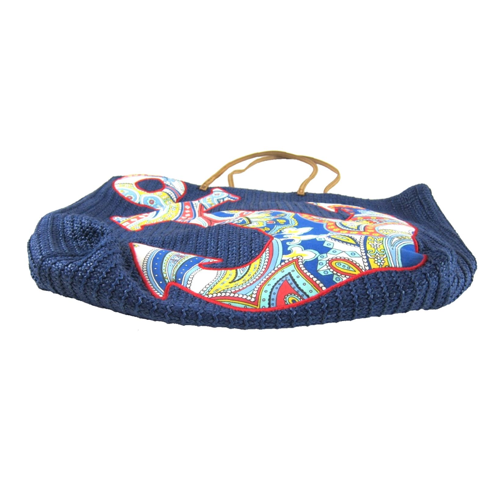 Vera Bradley Vera Bradley Blue Red Yellow Paisley Floral Anchor Shopping Tote Beach Bag Purse Size ONE SIZE - 3 Thumbnail