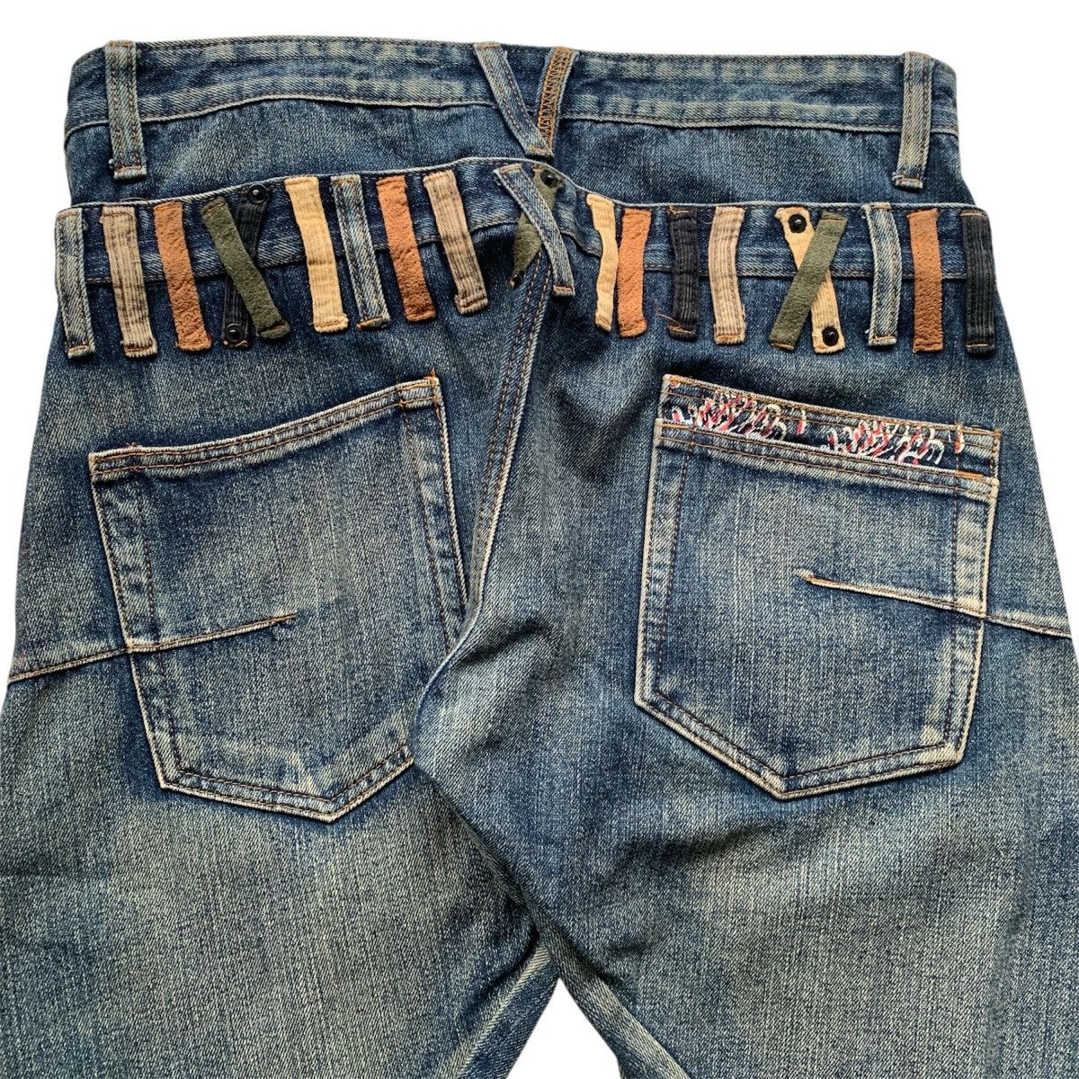 Japanese Brand KMK Double Waist Mud Wash Jeans LGB ifsixwasnine Style Size US 32 / EU 48 - 10 Thumbnail