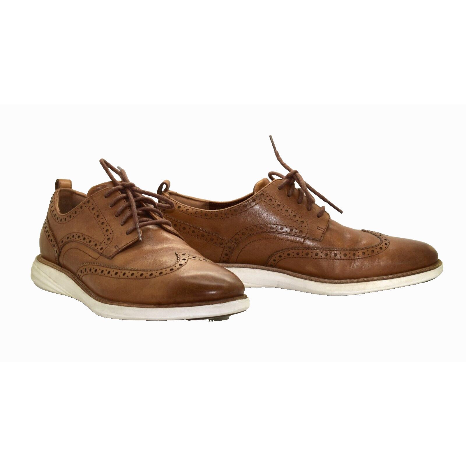 Cole Haan Grand Evolution Leather Wingtip Shoes C26930 Size 11 in Brown, Men's