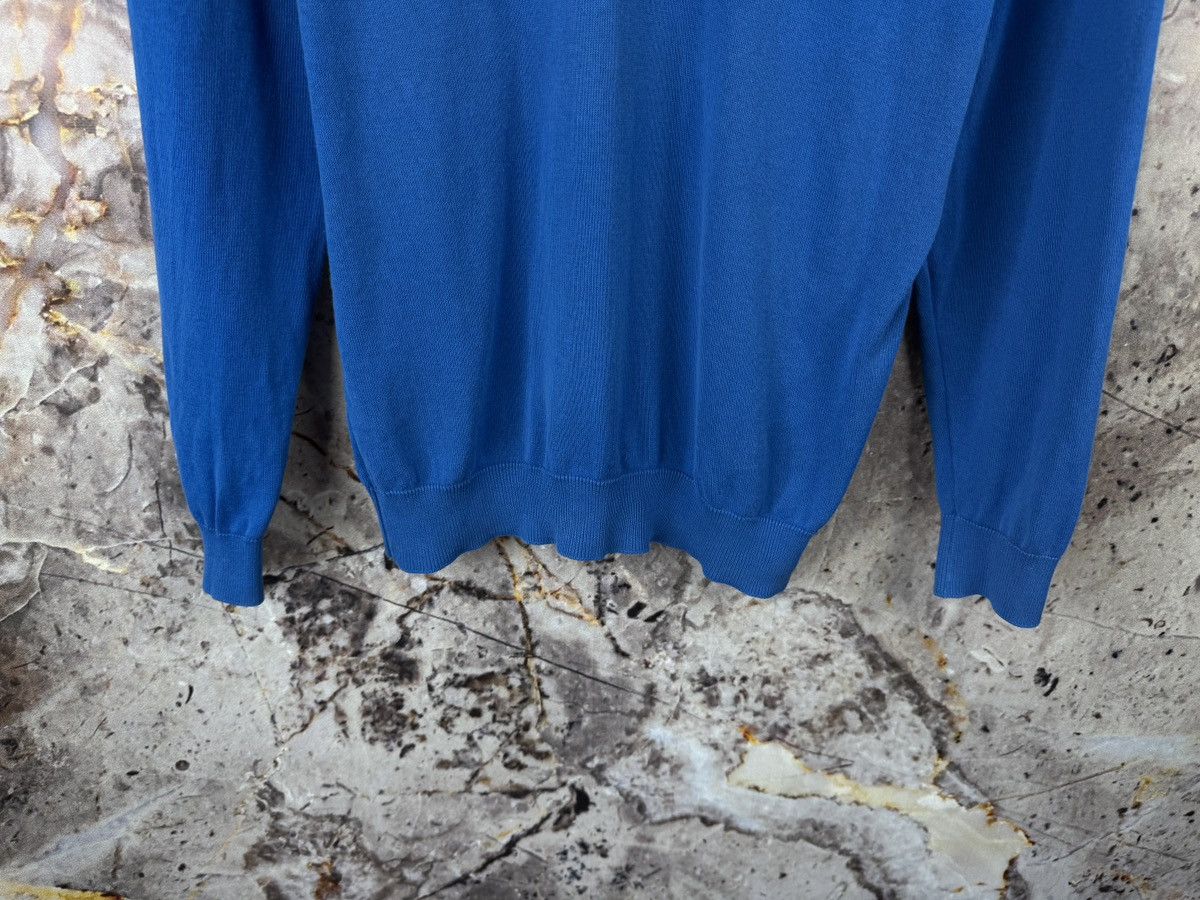 Lacoste Lacoste Blue V-Neck Cotton Sweater with Crocodile Logo Size US L / EU 52-54 / 3 - 4 Thumbnail