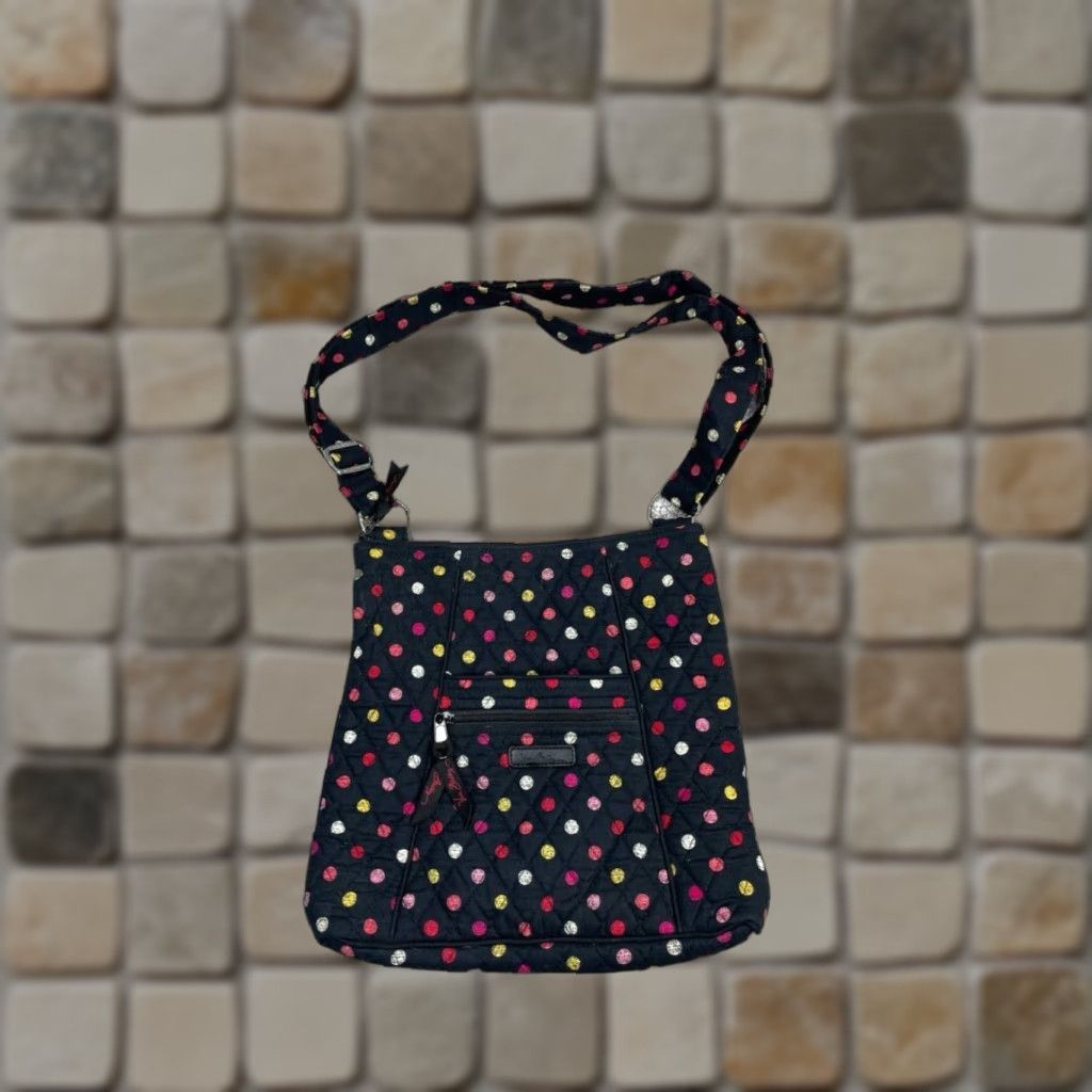 Vera Bradley Vera Bradley Hipster Crossbody Bag Womens Black Pink Zip Adjustable Strap Bag Size ONE SIZE - 1 Thumbnail