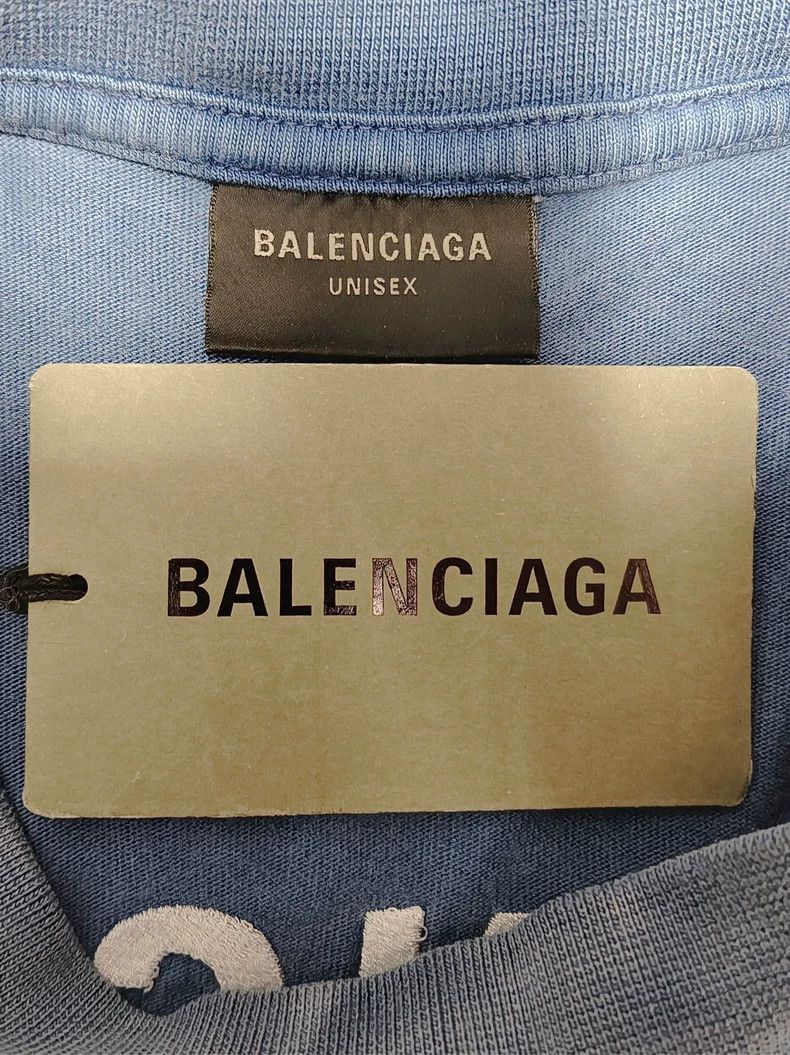 Balenciaga Balenciaga 23 FW haze blue gradient front and back logo emb Size US XS / EU 42 / 0 - 5 Thumbnail