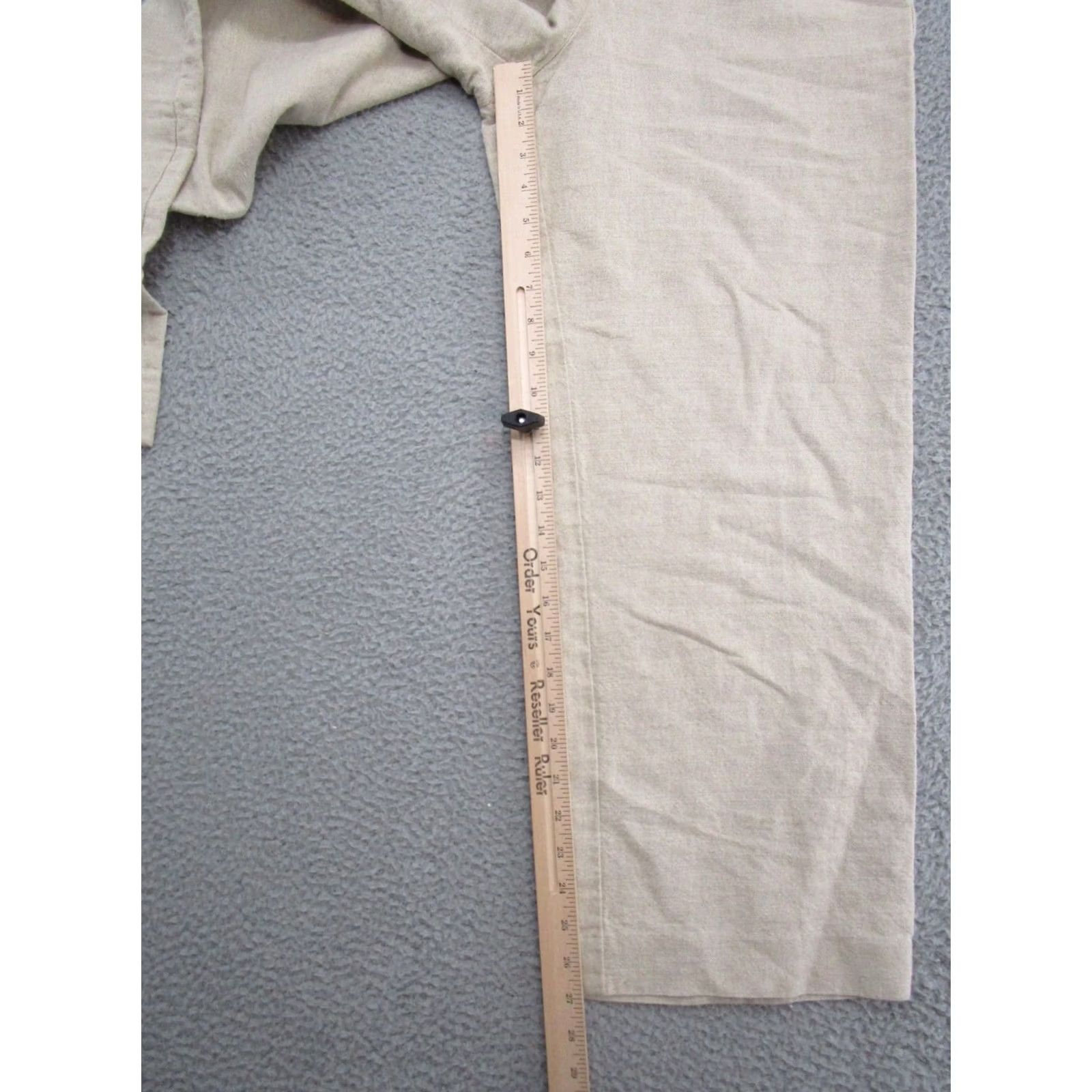 Liz Claiborne Liz Claiborne Beige Linen Blend Elastic Waist Pants Women Size 8 Wide-Leg Casual Travel Chino Size 30" / US 8 / IT 44 - 7 Thumbnail