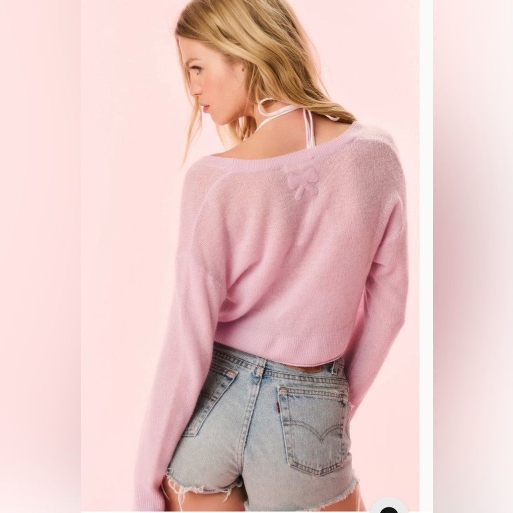 LoveShackFancy LoveShackFancy Luisella Cardigan, Clouded Rose Size M / US 6-8 / IT 42-44 - 5 Thumbnail