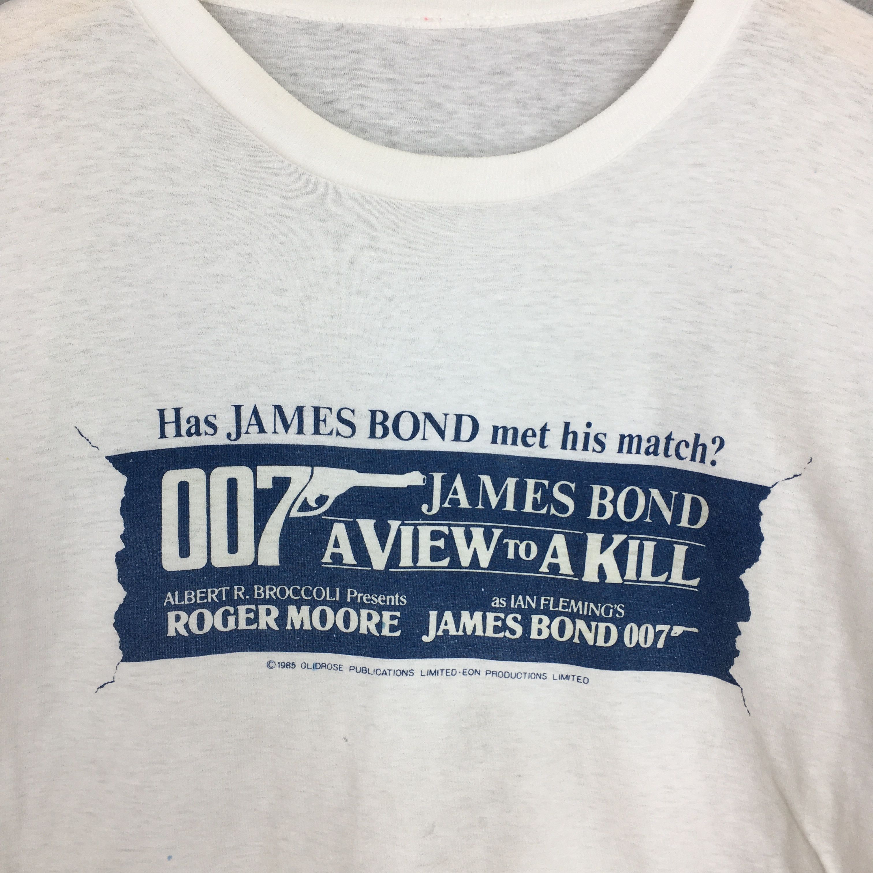 Vintage Vintage 80s James Bond 007 Thriller Action Movie Tshirt Size US M / EU 48-50 / 2 - 2 Thumbnail