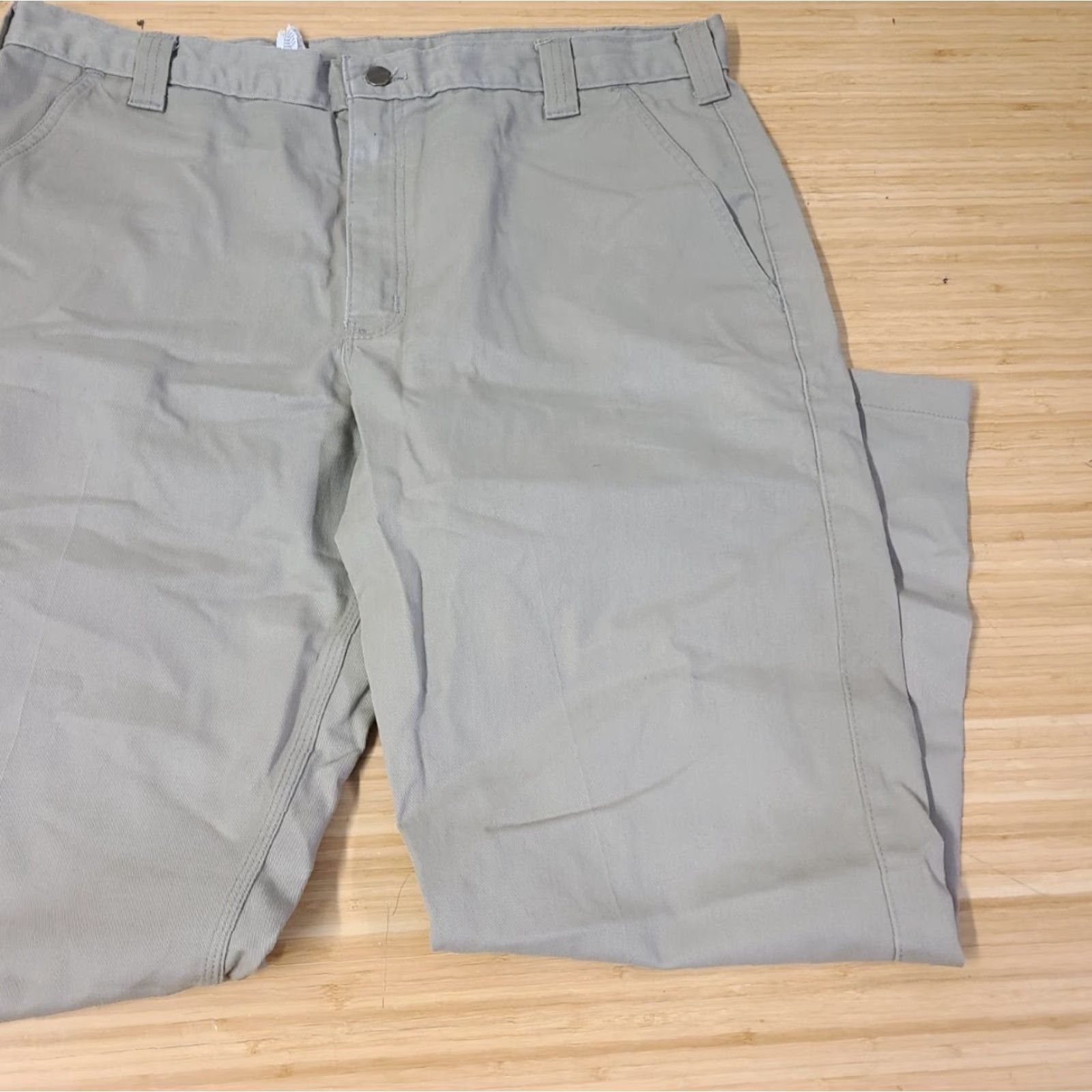 Carhartt Carhartt Pants Mens 40x30 Twill Relaxed Fit Beige Cargo Slash Pockets Workwear Pants Size US 40 / EU 56 - 3 Thumbnail
