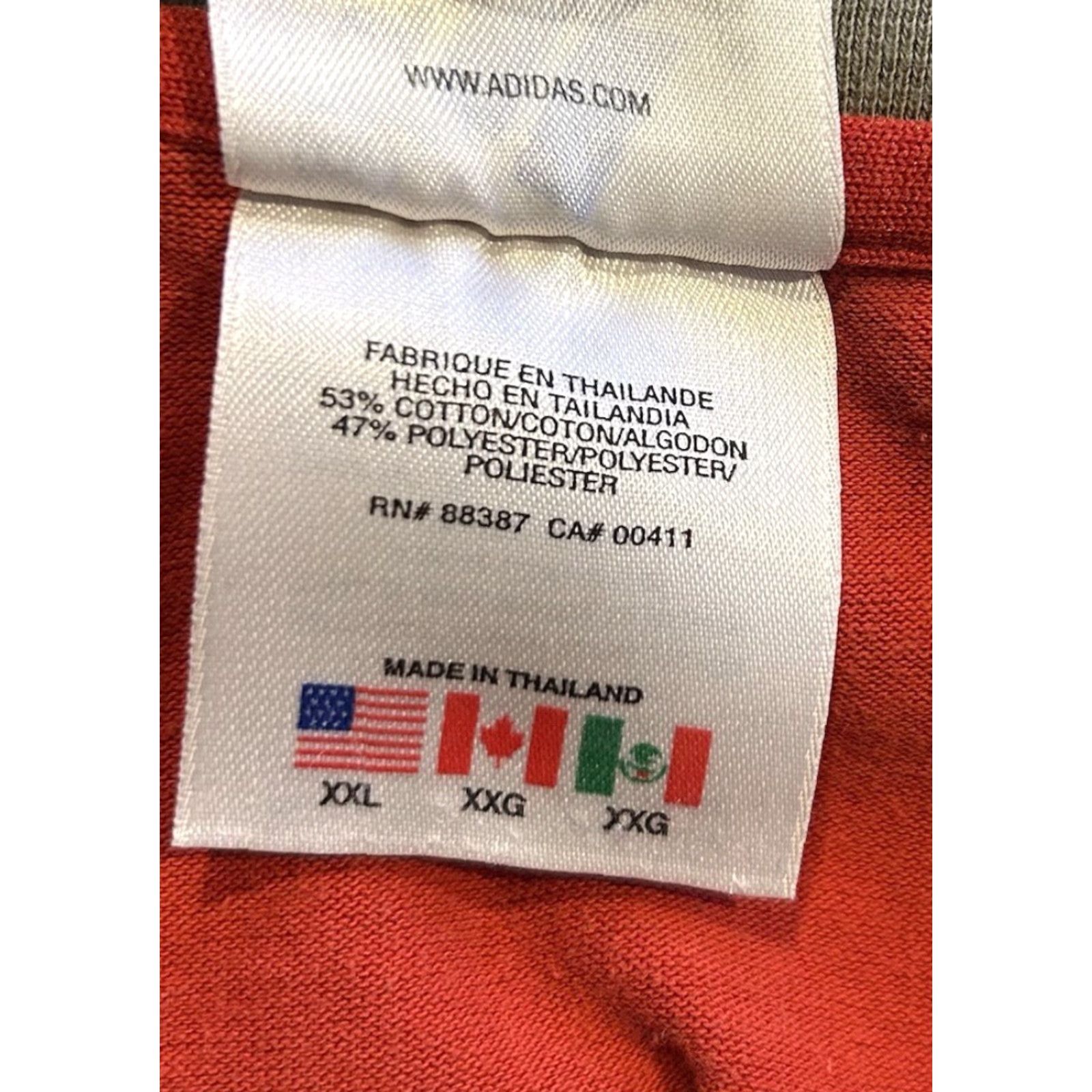 Adidas VINTAGE Adidas Jersey Soccer Red 2XL Embroidered Olive Green Three Stripes 90s Men Size US XXL / EU 58 / 5 - 6 Thumbnail