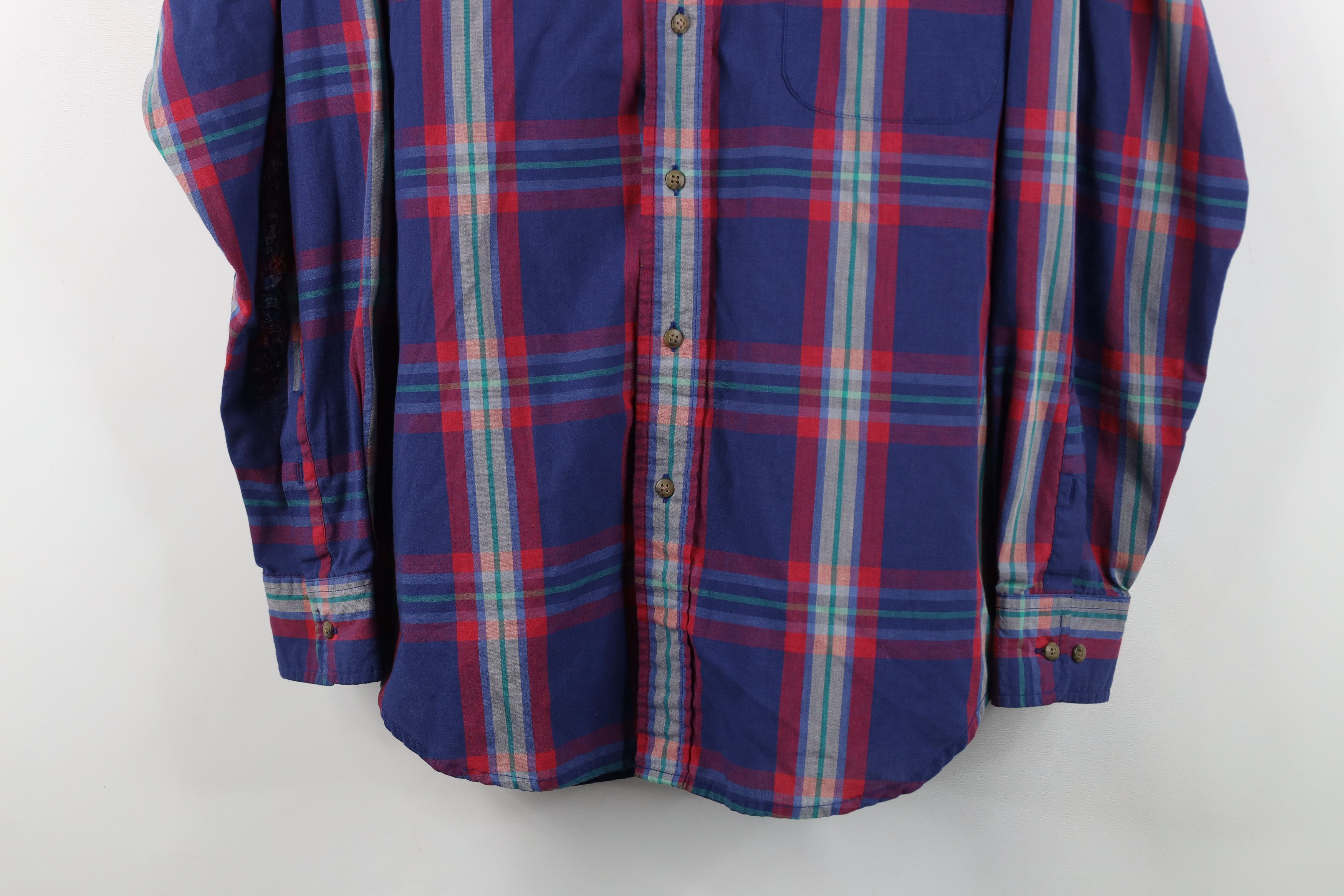 Vintage Vintage 90s Streetwear Plaid Collared Button Down Shirt Size US L / EU 52-54 / 3 - 3 Thumbnail