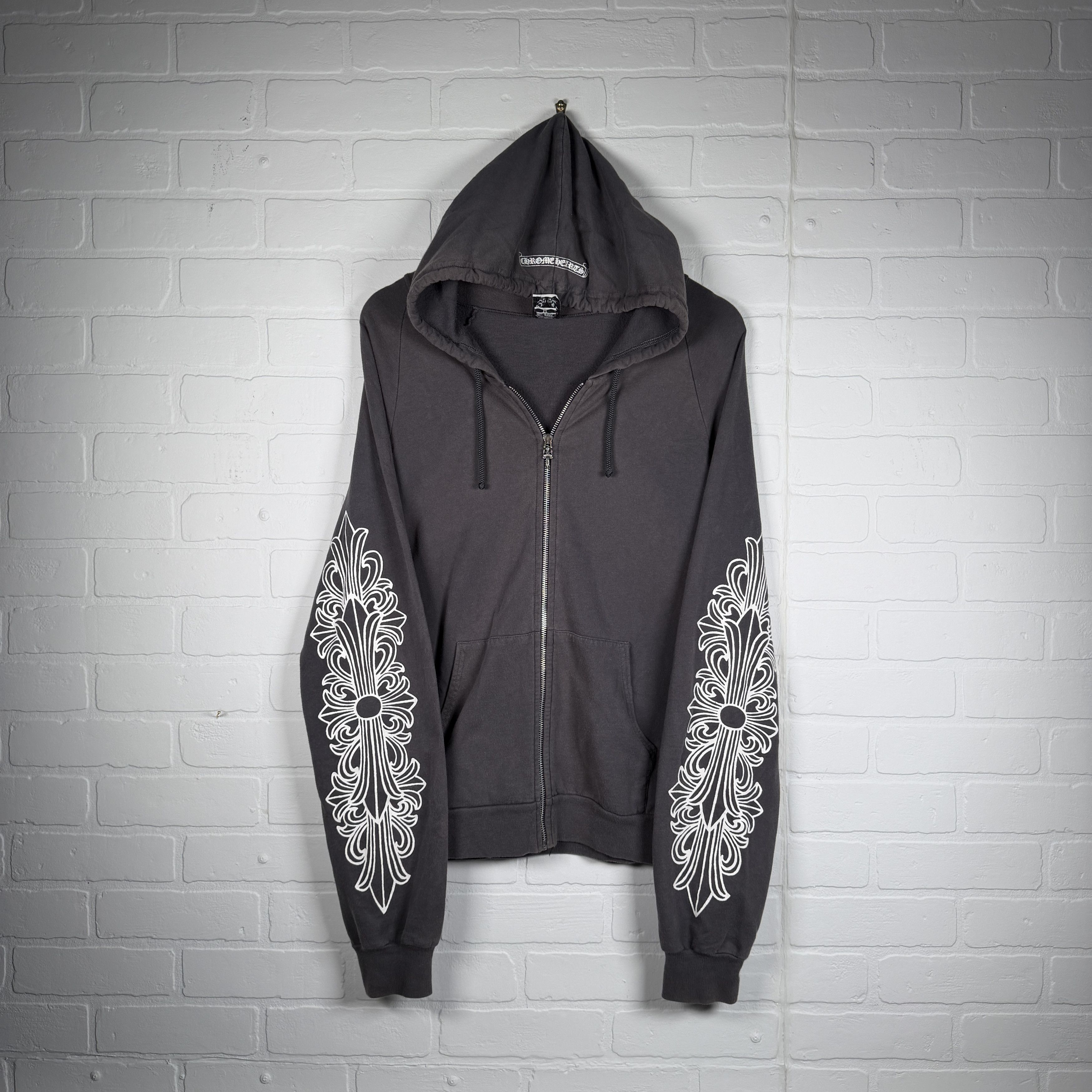 Chrome Hearts Chrome Hearts Deadly Doll Cross Scroll Logo Zip Up