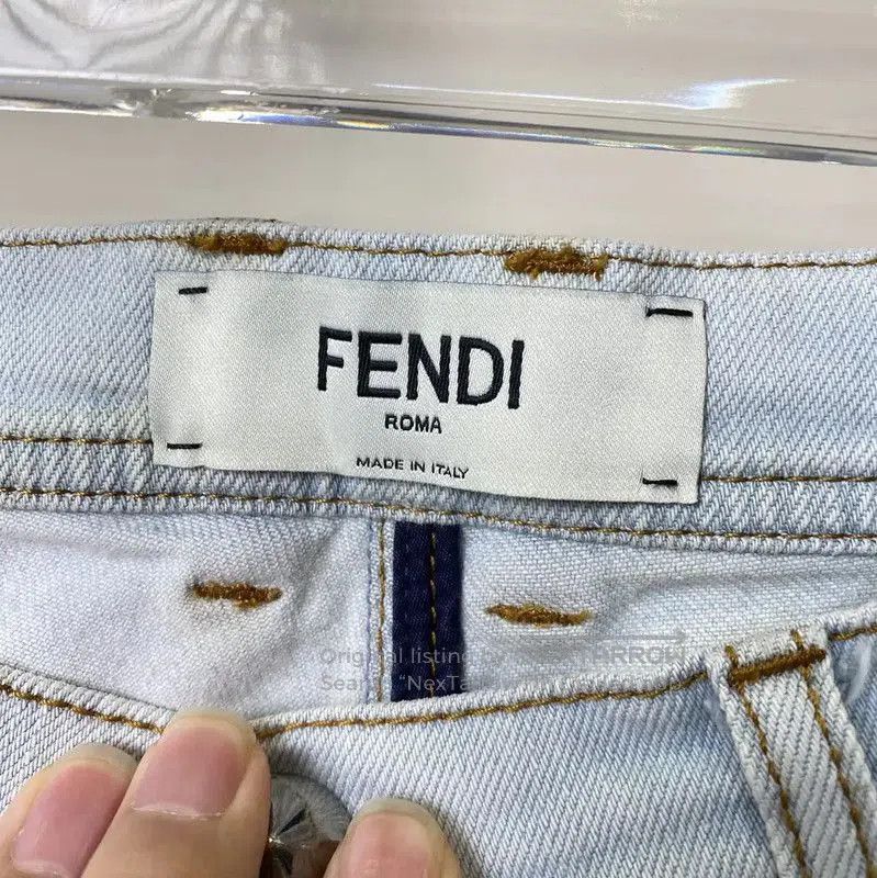 Fendi Fendi Light Blue Cotton Women's Jeans . Size 23" - 6 Thumbnail