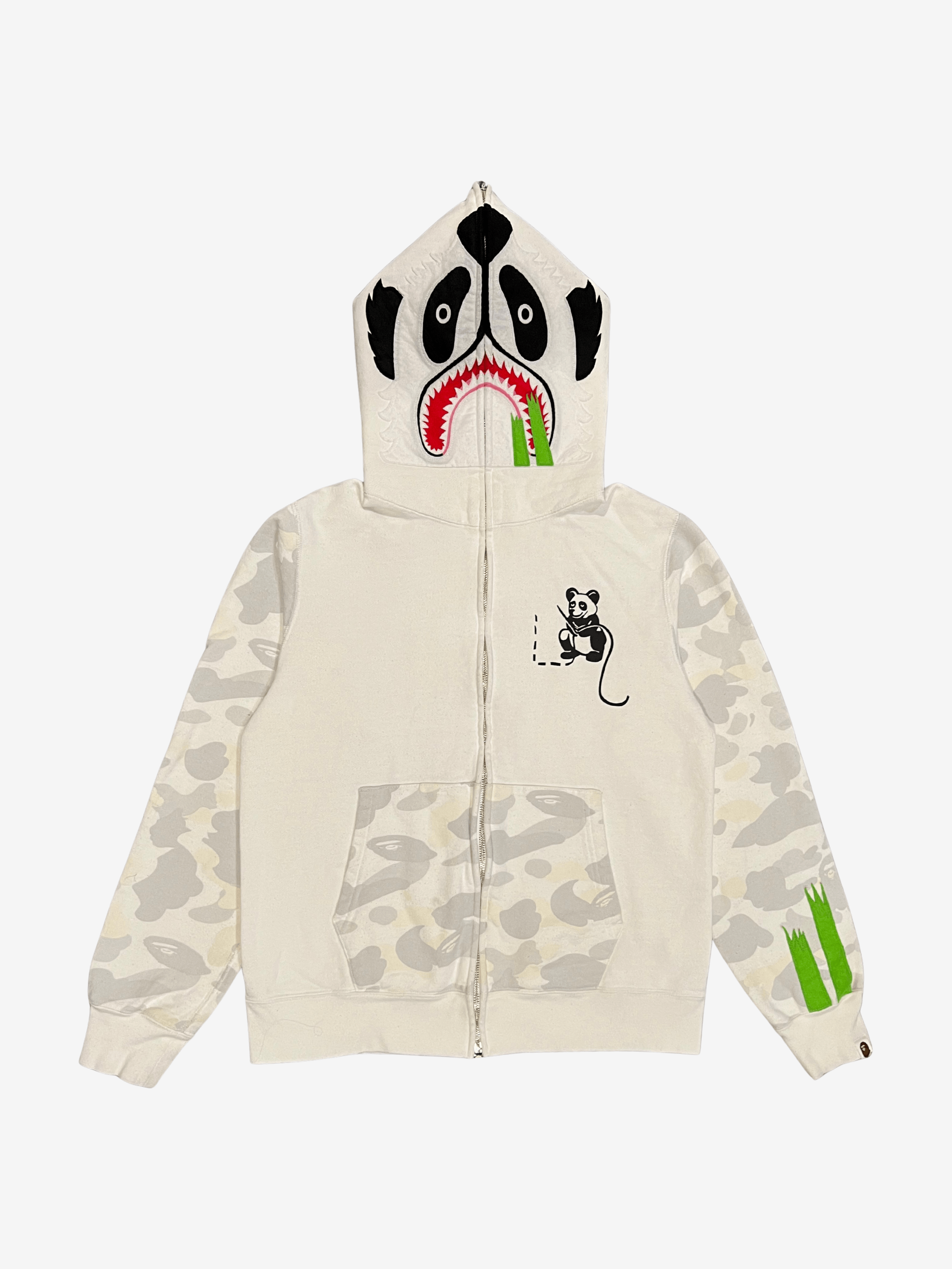 A Bathing Ape White Glow City Camo Panda Shark Hoodie