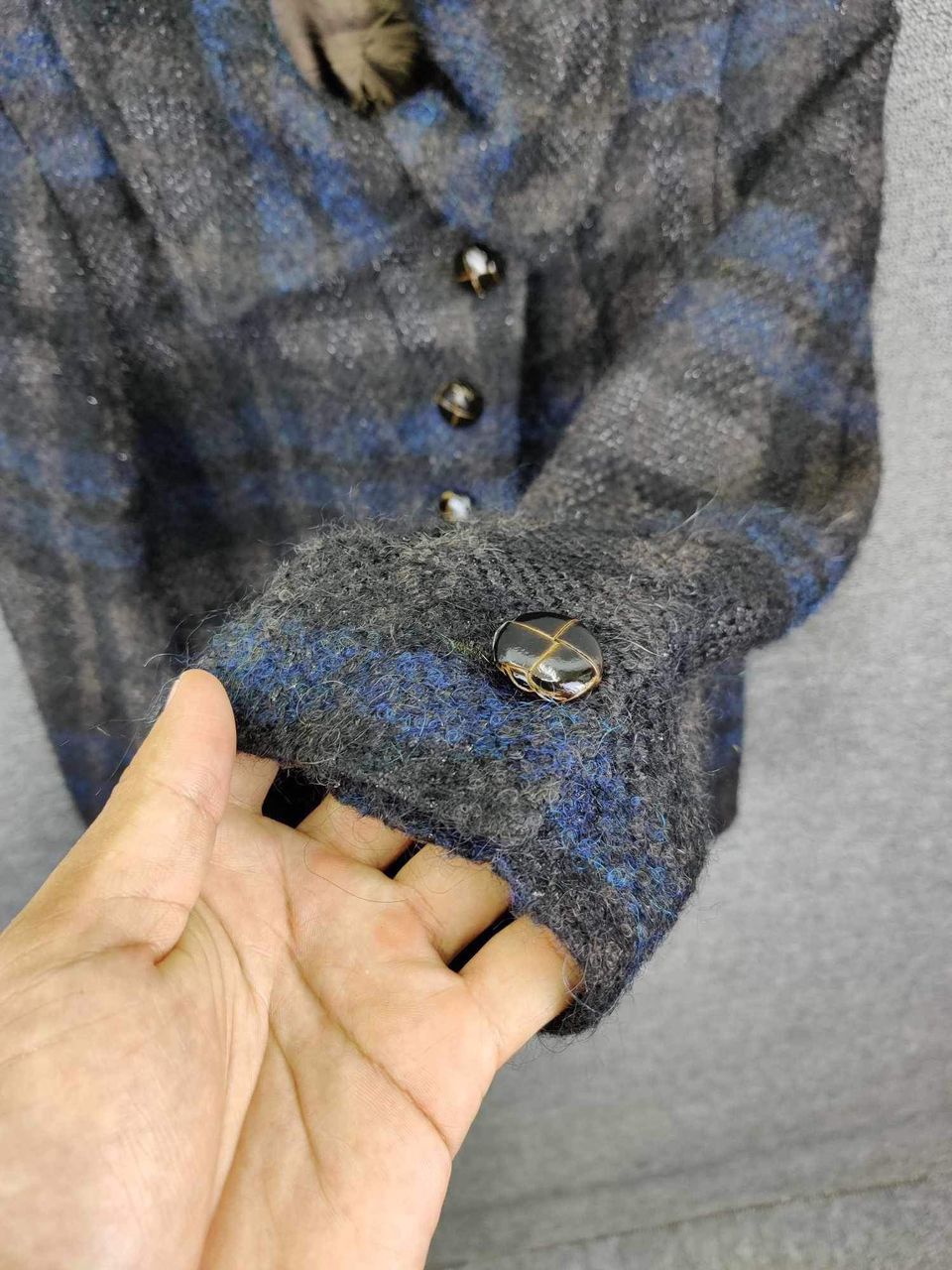 Japanese Brand Max Mara Weekend Plaid Wool Mohair Single Breasted Coat Size US S / EU 44-46 / 1 - 11 Thumbnail