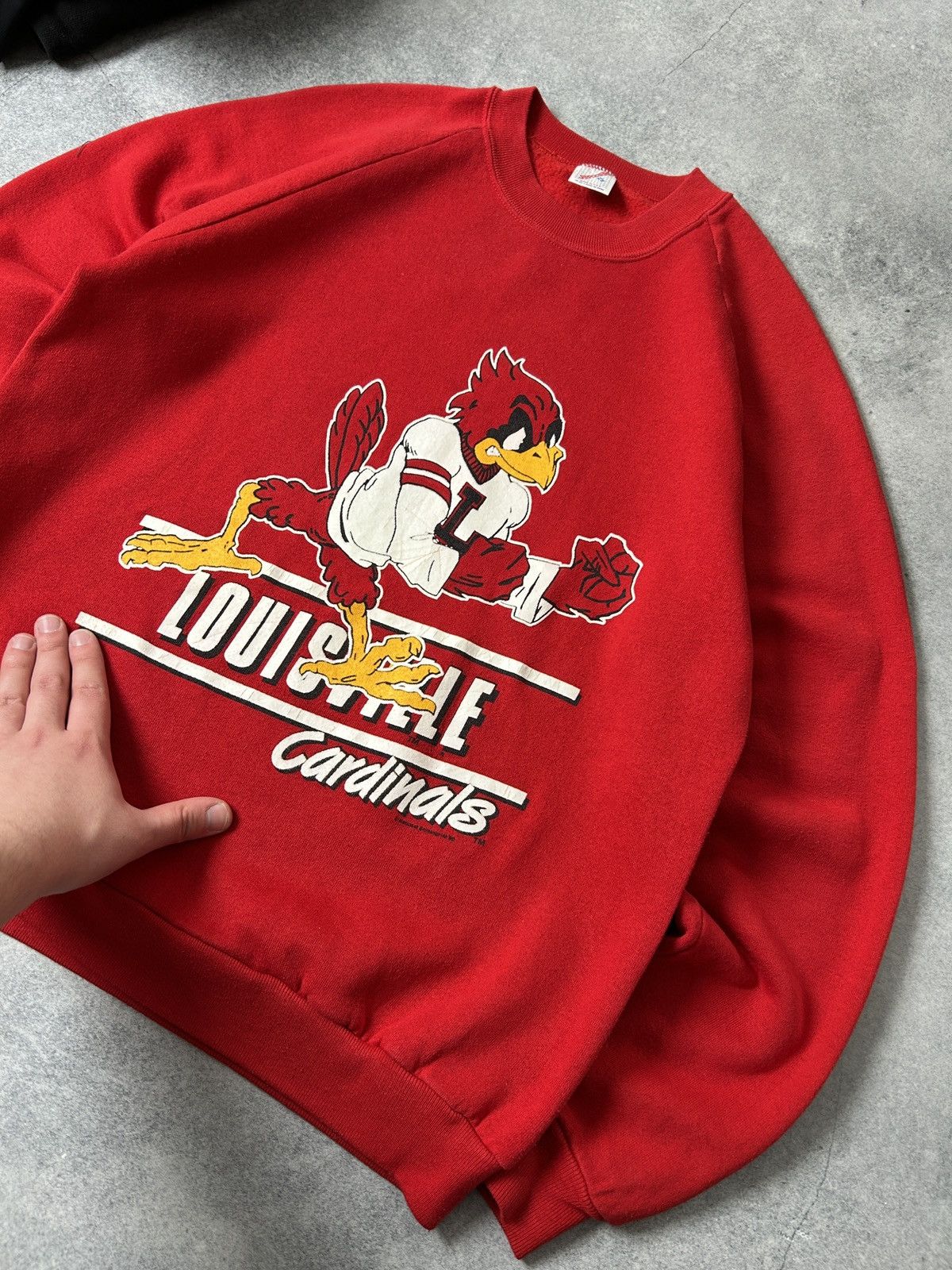 Jerzees Vintage Jerzees Louisville Cardinals Made in Usa 🇺🇸 80s Size US XL / EU 56 / 4 - 3 Thumbnail