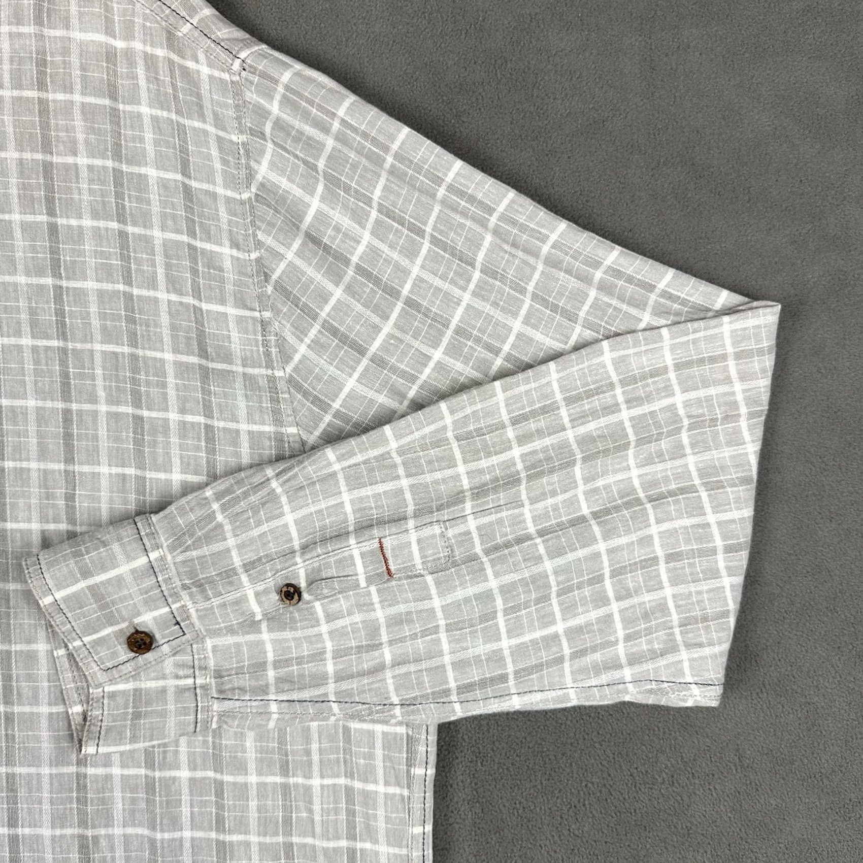 Carbon2Cobalt Carbon 2 Cobalt Shirt Mens XL Gray Plaid Linen Blend Long Sleeve Button Up EUC Size US XL / EU 56 / 4 - 5 Thumbnail