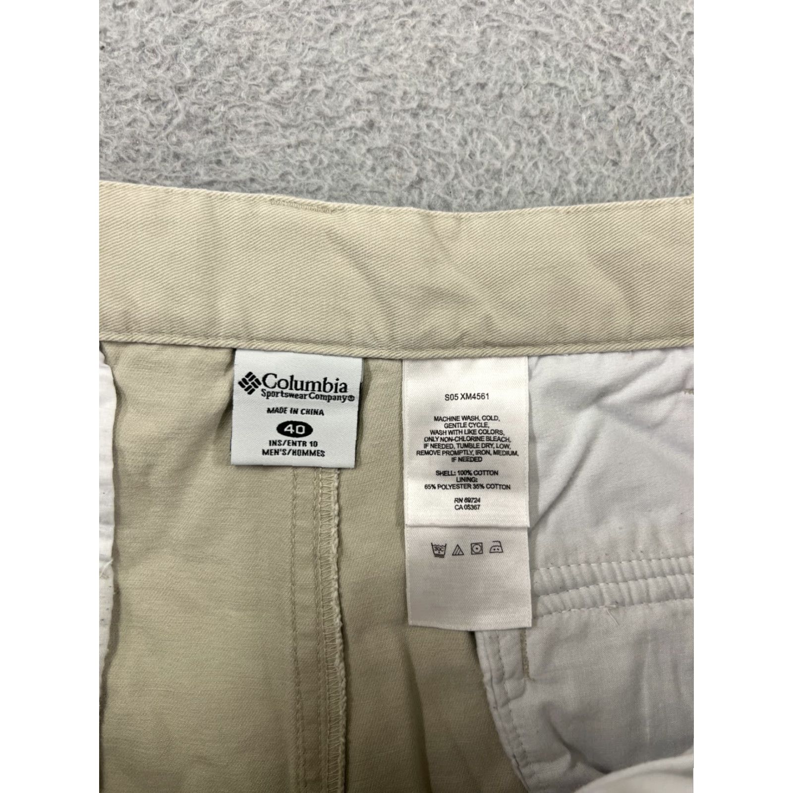 Vintage Columbia Cargo Shorts Men 40 Beige 100% Cotton Canvas Cargo Pocket Belted Zip Flat Front Regular Size US 40 / EU 56 - 4 Thumbnail