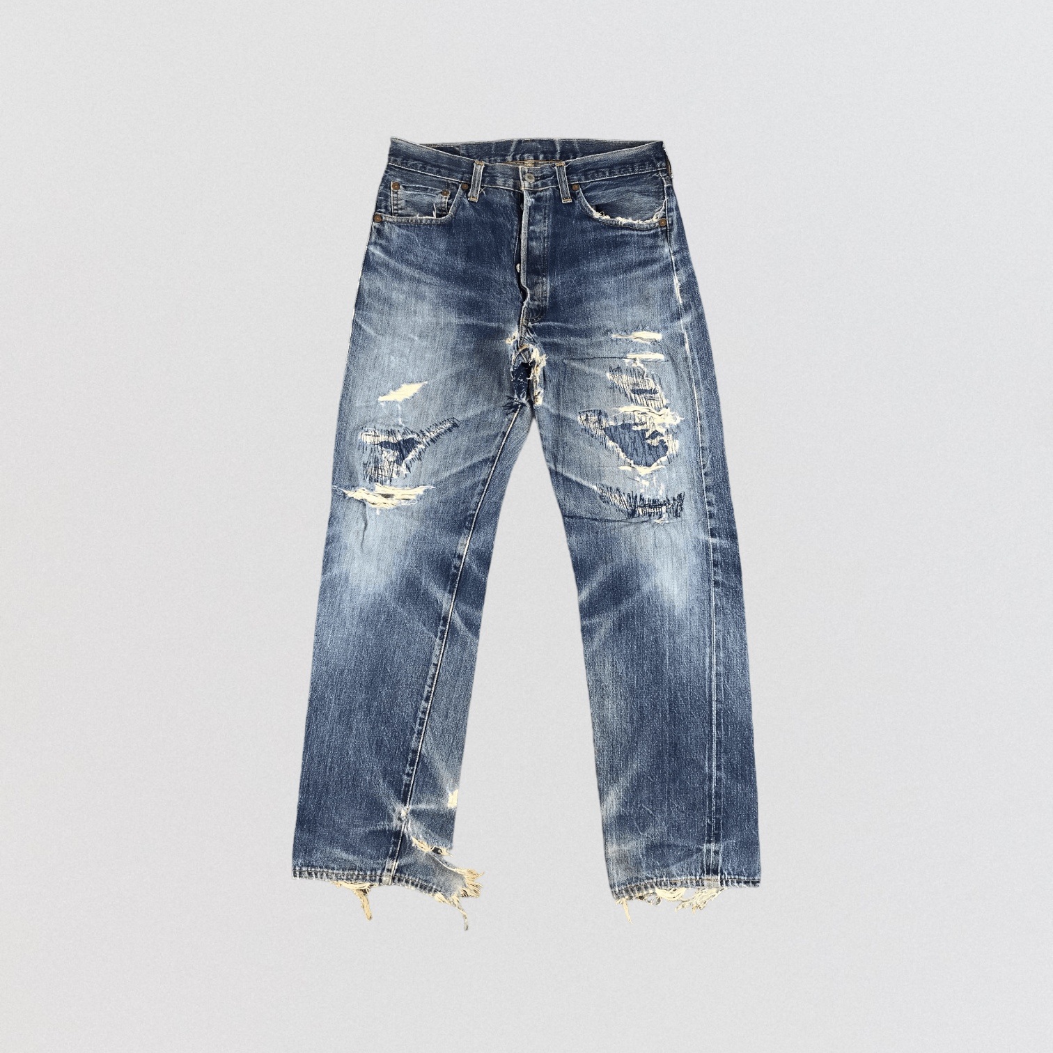 Levi's × Vintage Vintage 90s Distress Redline Levis 501 Jeans-JM1343 Size US 31 - 1 Thumbnail
