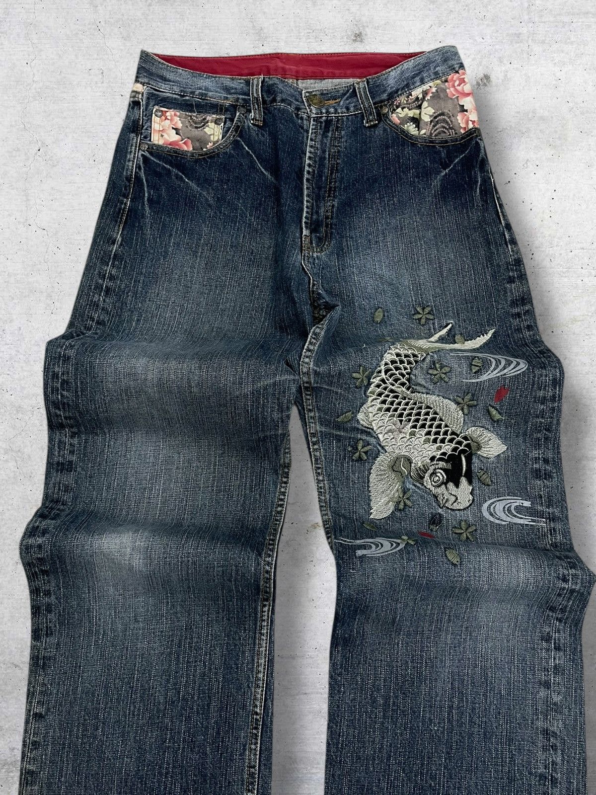 Japanese Brand KARAKURI TAMASHI TRADITIONAL JAPAN SUKAJAN EMBROIDERED 90S Size US 30 / EU 46 - 3 Thumbnail