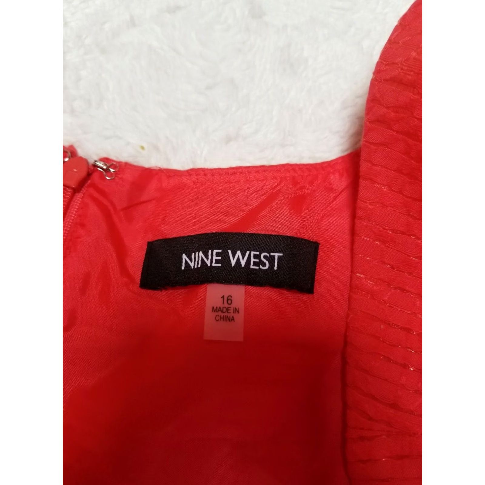 Nine West Nine West Dress Size 16 Orange Sleeveless Pleated Sheath Fire Glow Zip Womens Size XXL / US 16-18 / IT 52-54 - 3 Thumbnail