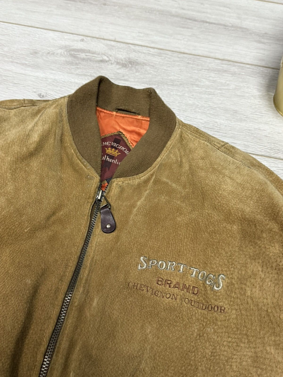 Chevignon Chevignon outdoor Korea leather suede bomber vintage deer Size US L / EU 52-54 / 3 - 5 Thumbnail