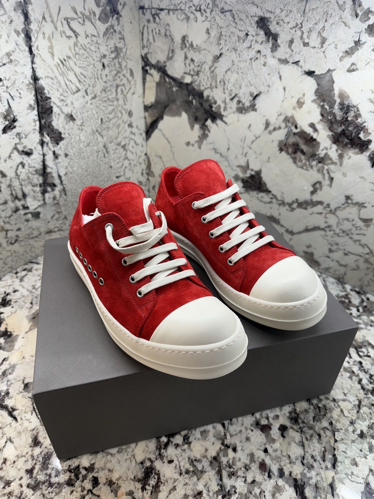 Rick Owens Rick Owens Extreme Lo Red Suede Trainers Size 41 Size US 8 / EU 41 - 1 Thumbnail