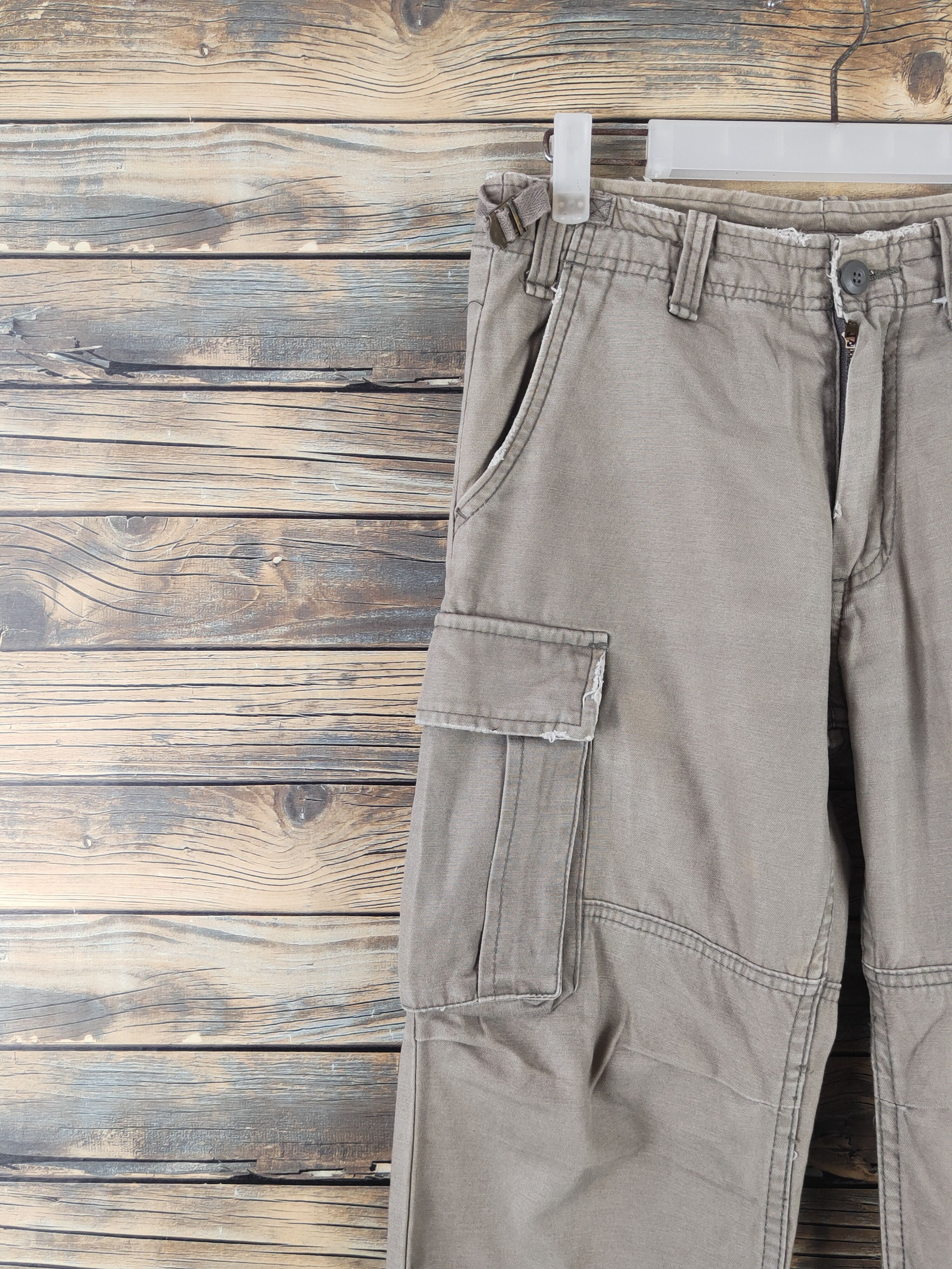 Japanese Brand DL Jungle Storm Olive Faded Multipocket Cargo Pants #450 Size US 30 / EU 46 - 3 Thumbnail