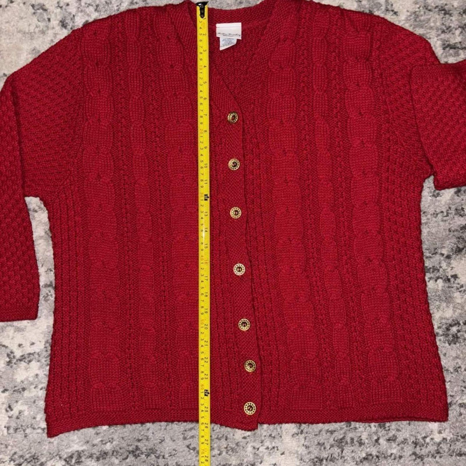 Vintage Vintage 90s Bobbie Brooks Cableknit Cardigan Knit Sweater Size L / US 10 / IT 46 - 8 Thumbnail