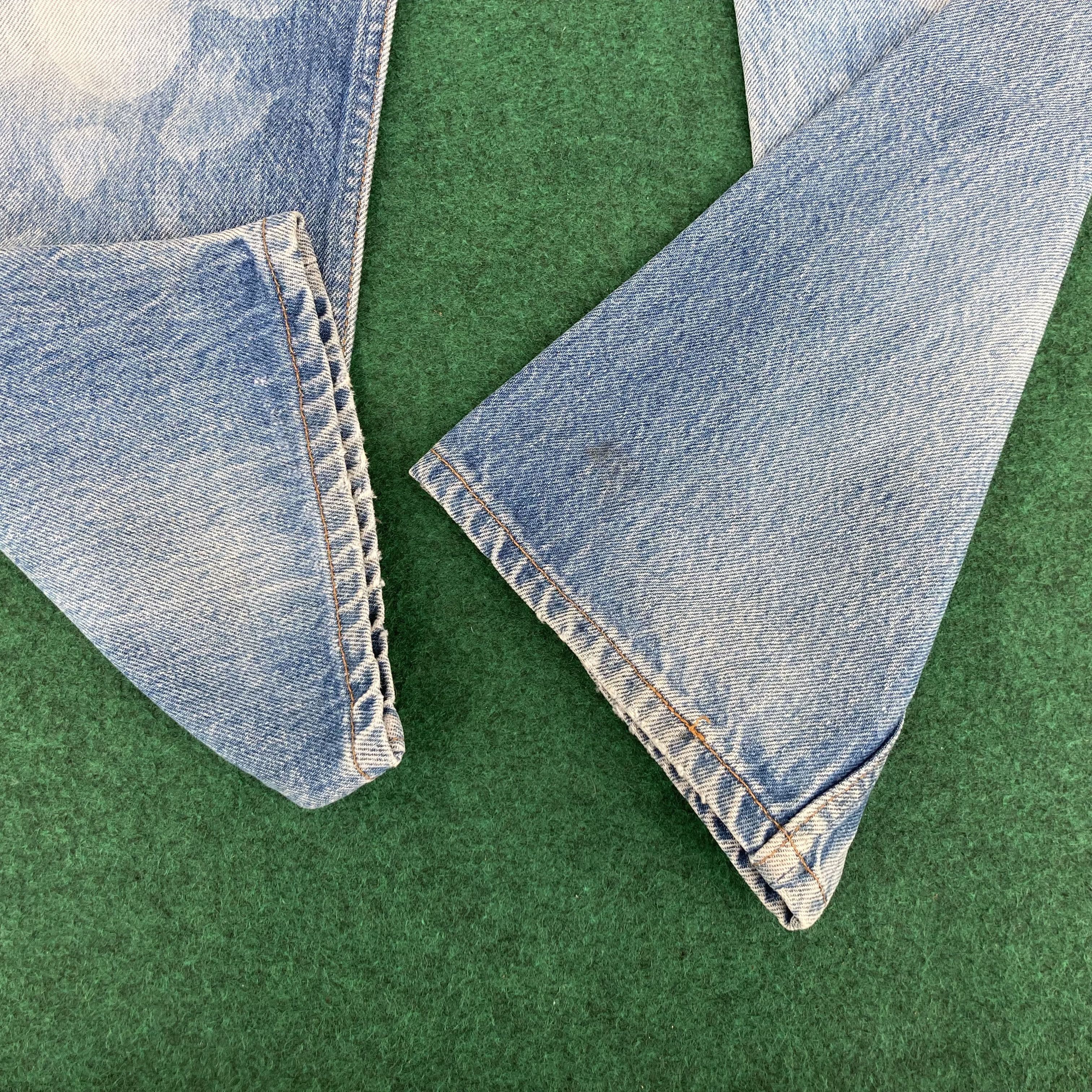 Levi's × Vintage Vtg Levis 501 Distressed Ripped Light Blue Bleach Punk Jeans Size US 31 - 9 Thumbnail