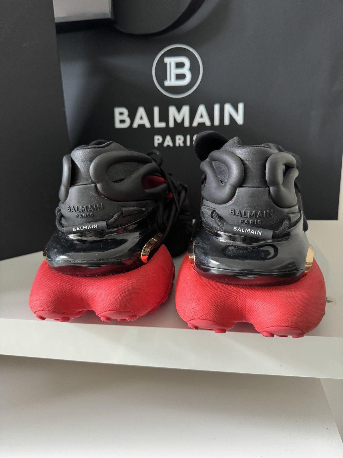 Balmain Unicorn low-top trainers in neoprene and calfskin Size US 9 / EU 42 - 6 Thumbnail