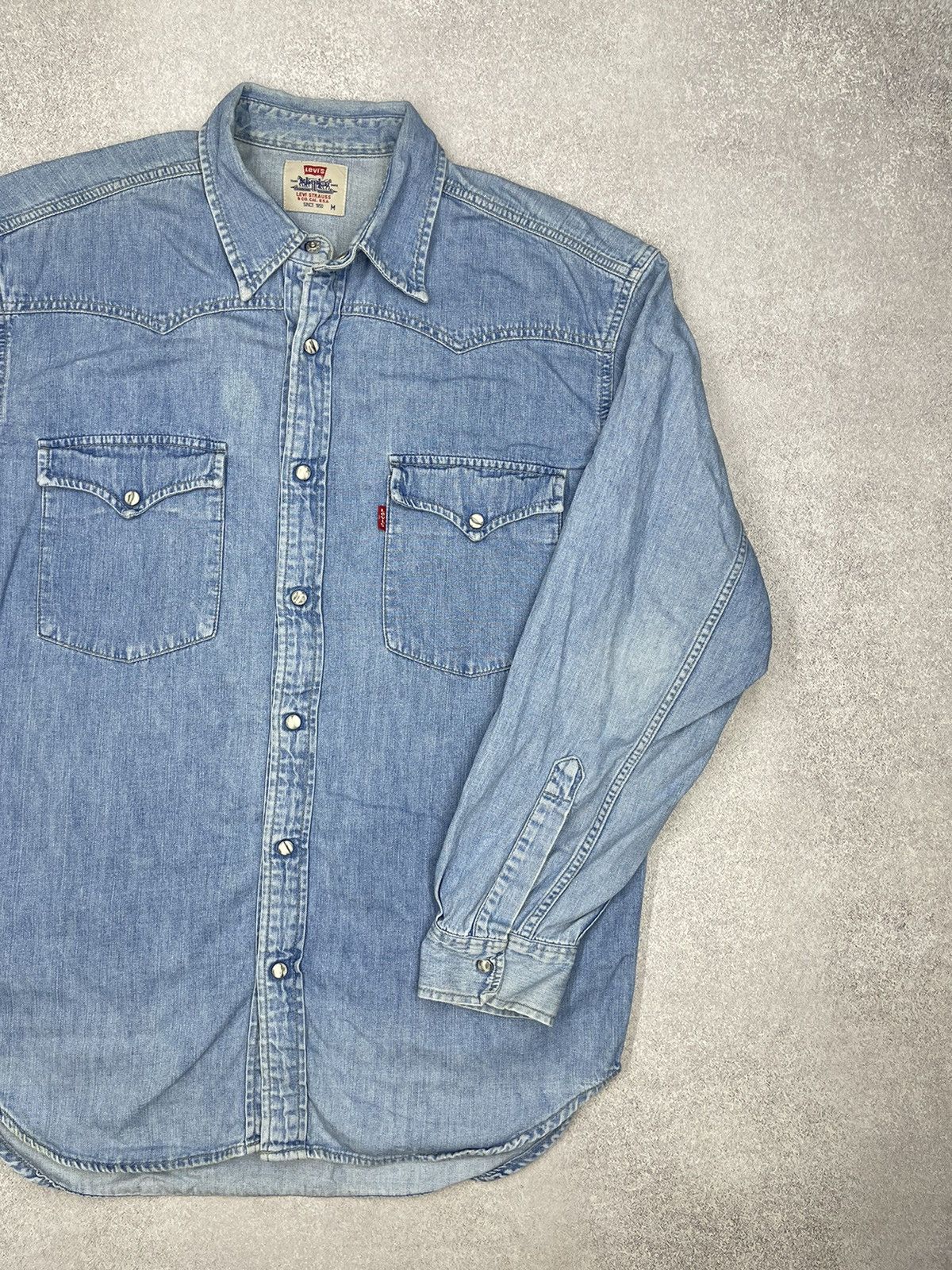 Levi's × Levi's Vintage Clothing × Vintage Vintage Levis Strauss Denim Shirt Blue Y2K Drill Size US M / EU 48-50 / 2 - 3 Thumbnail
