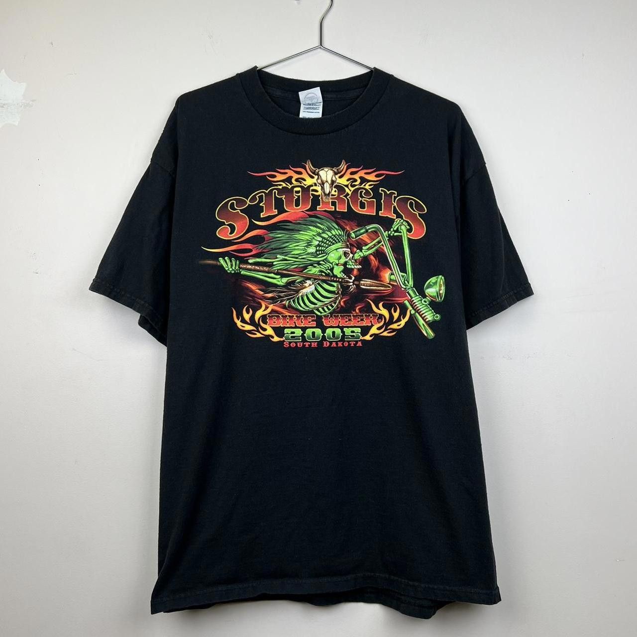 Delta Vintage Sturgis Motorcycle Rally 2005 Black Graphic Tee Size US XL / EU 56 / 4 - 1 Thumbnail