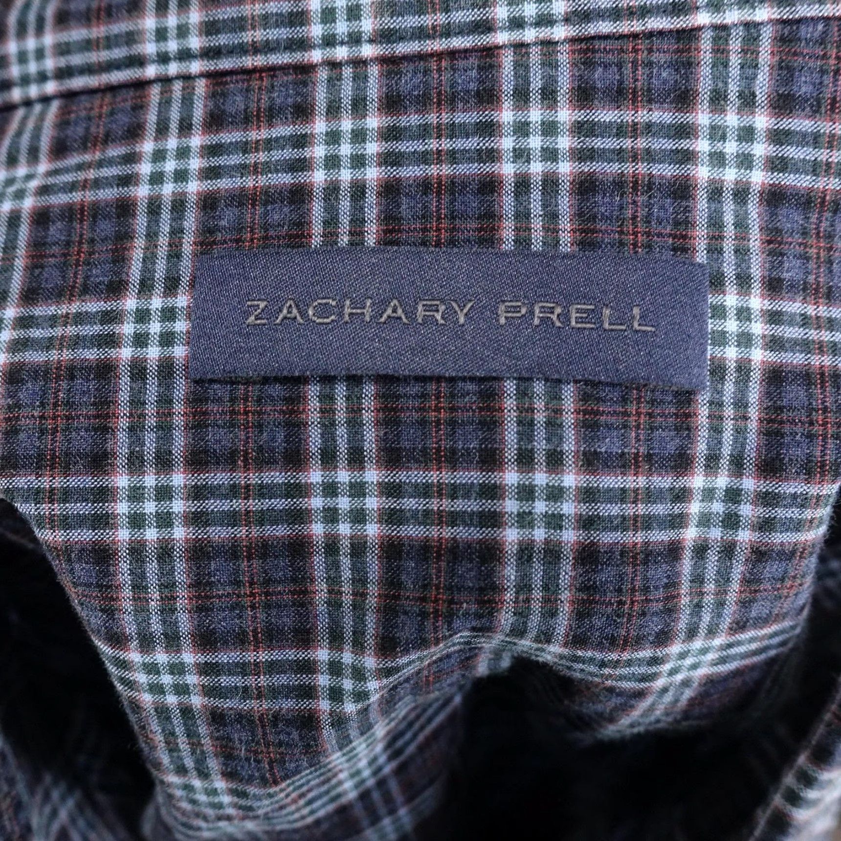 Vintage ZACHARY PRELL Shirt Mens L Blue Plaid Long Sleeve Button Front Cotton Casual Size US L / EU 52-54 / 3 - 6 Thumbnail
