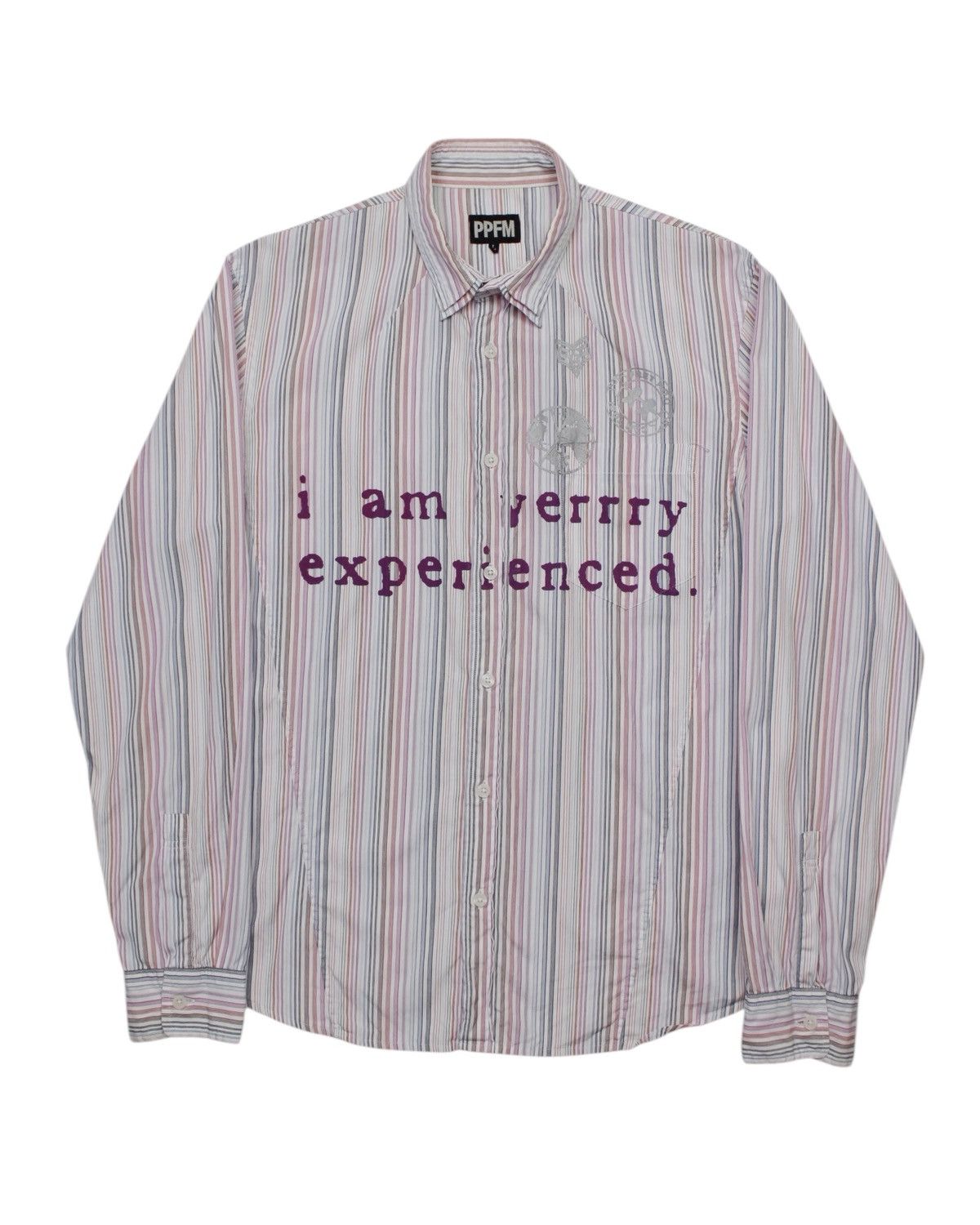 SS2006 PPFM “I AM VERRRY EXPERIENCED” LAYERED STRIPED SHIRT