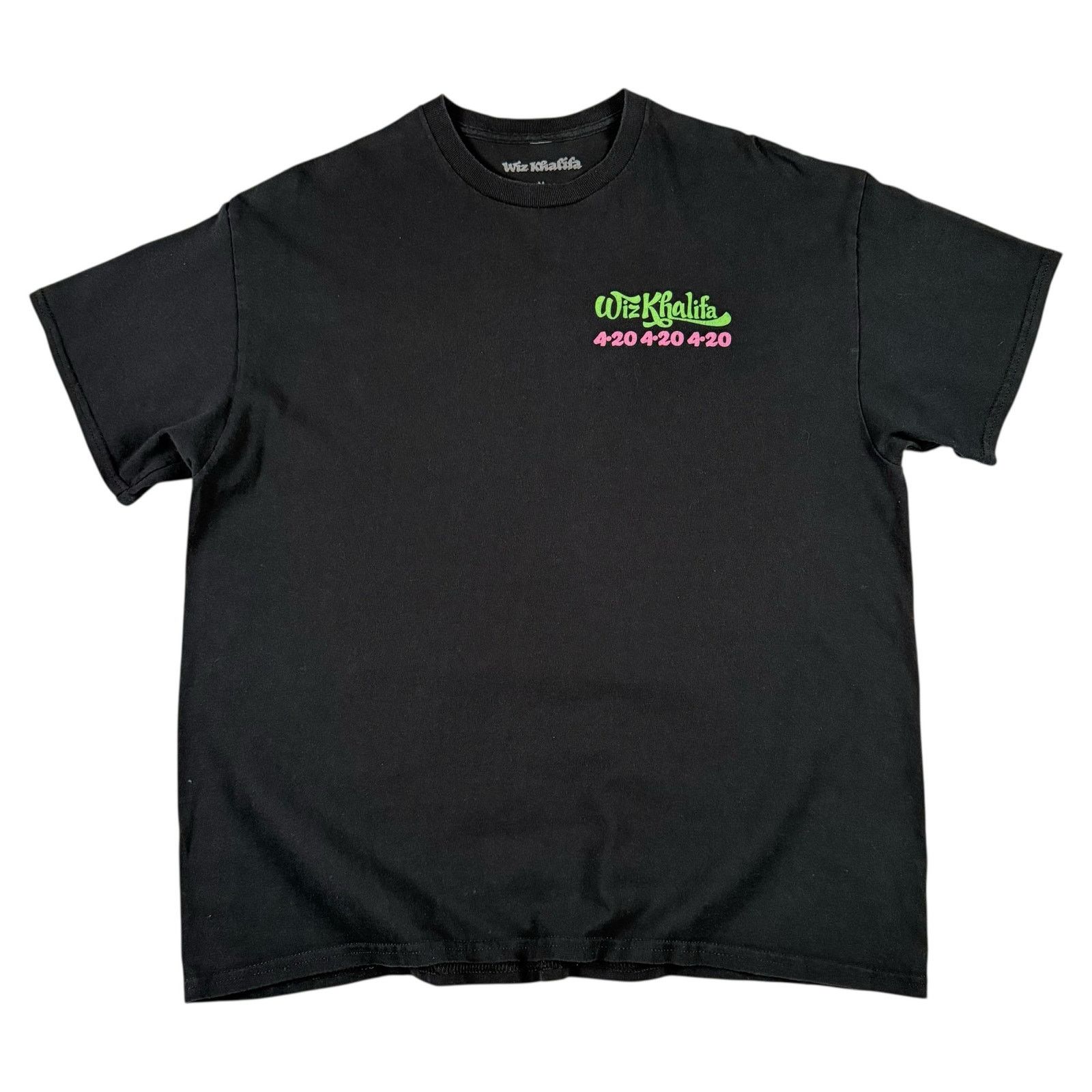 Vintage Wiz Khalifa 420 Oversized Black T-shirt Size US M / EU 48-50 / 2 - 2 Thumbnail