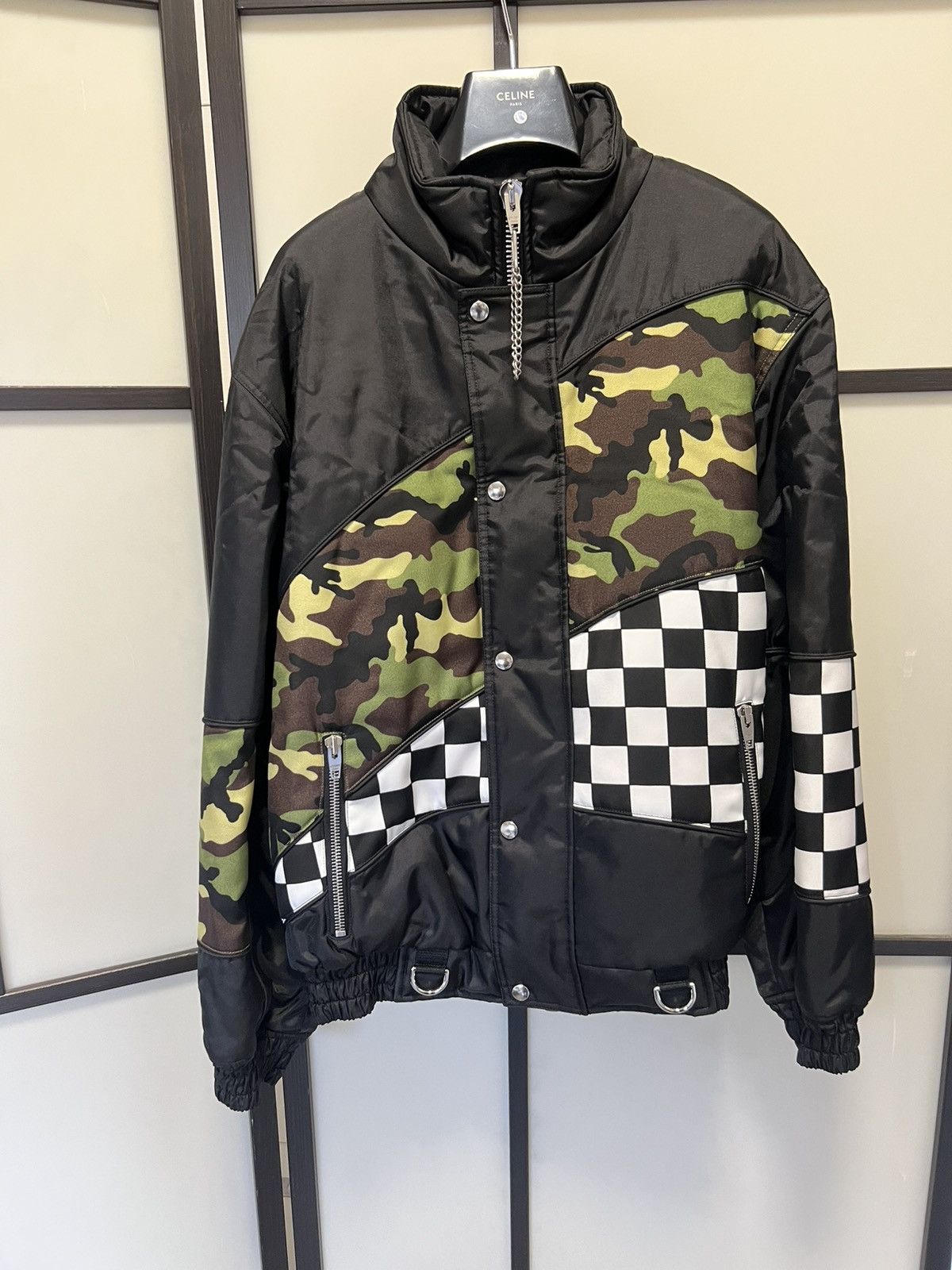 Celine × Hedi Slimane RARE - FW21 Damier Camo Technical Bomber Jacket 52 Size US L / EU 52-54 / 3 - 2 Thumbnail
