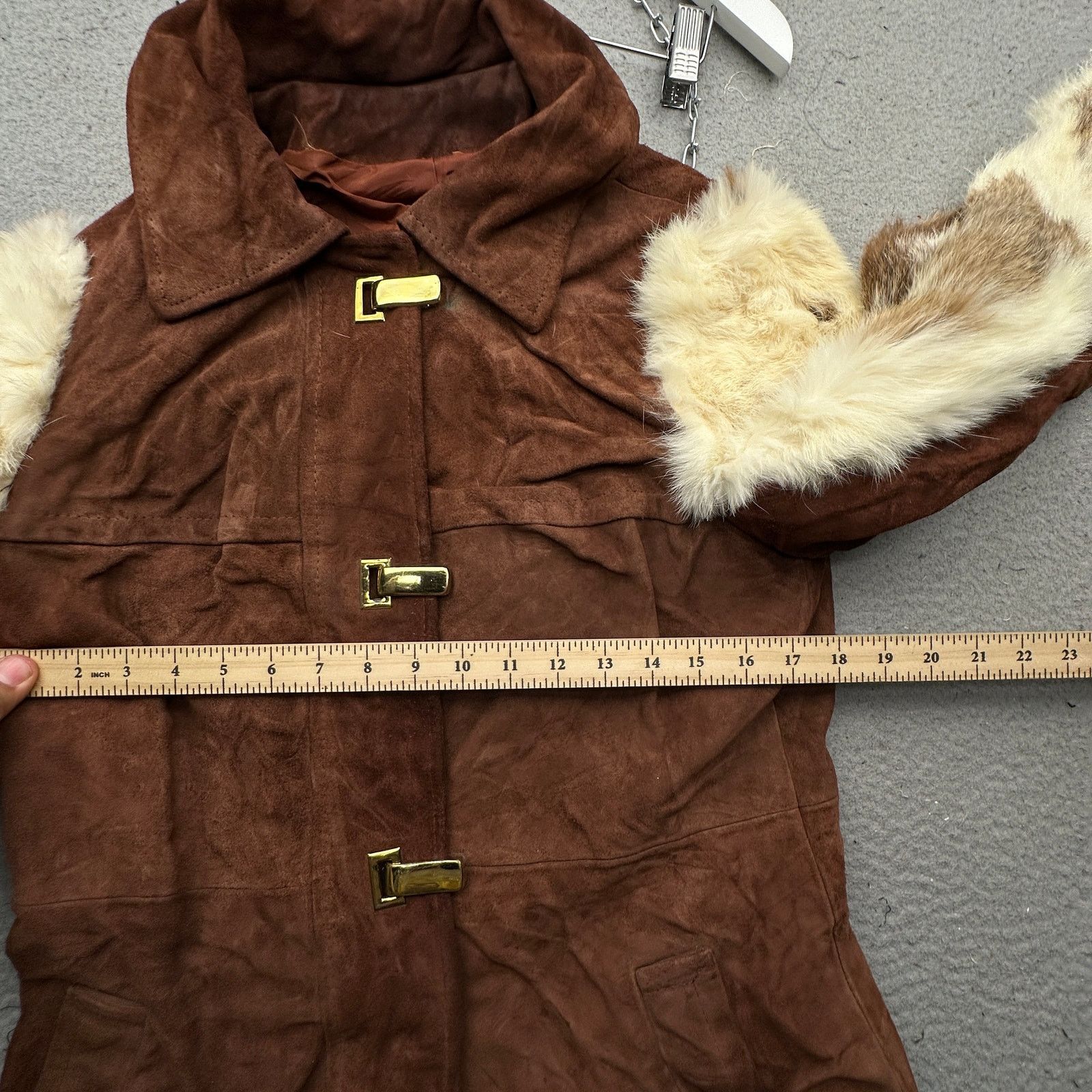 Other Vintage 70s Gutos Suede Leather Real Fur Coat Women S Brown Size S / US 4 / IT 40 - 4 Thumbnail
