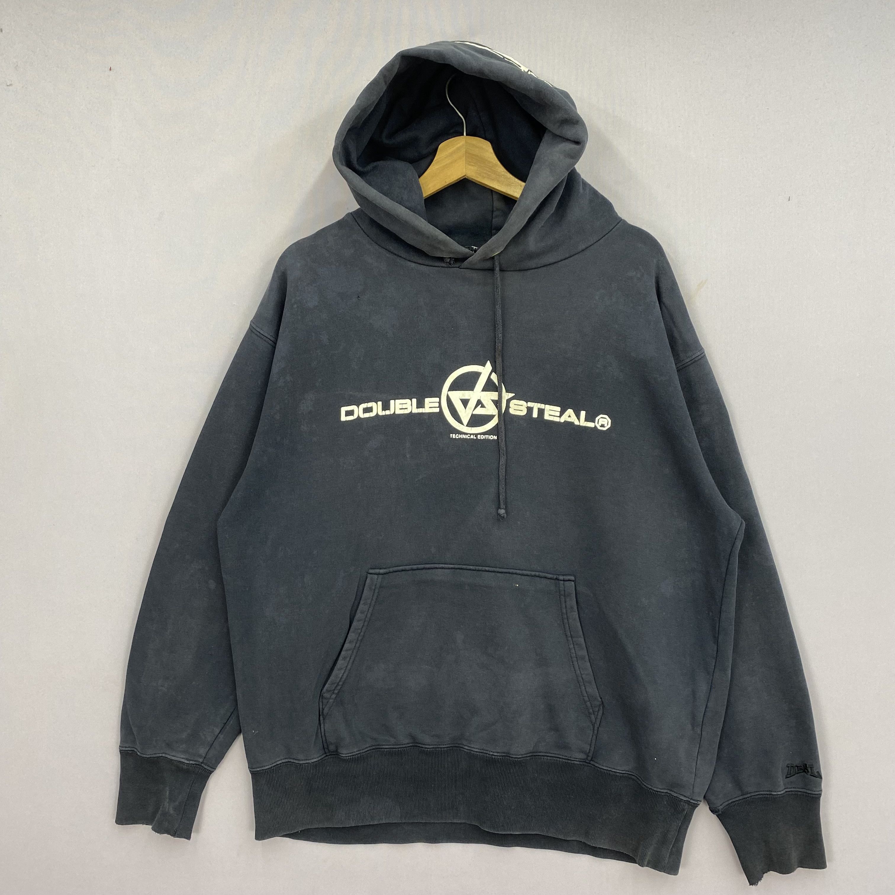 Japanese Brand Vintage Double Steeal Sweater Y2K Hoodie Faded Sweatshirt Size US L / EU 52-54 / 3 - 4 Thumbnail