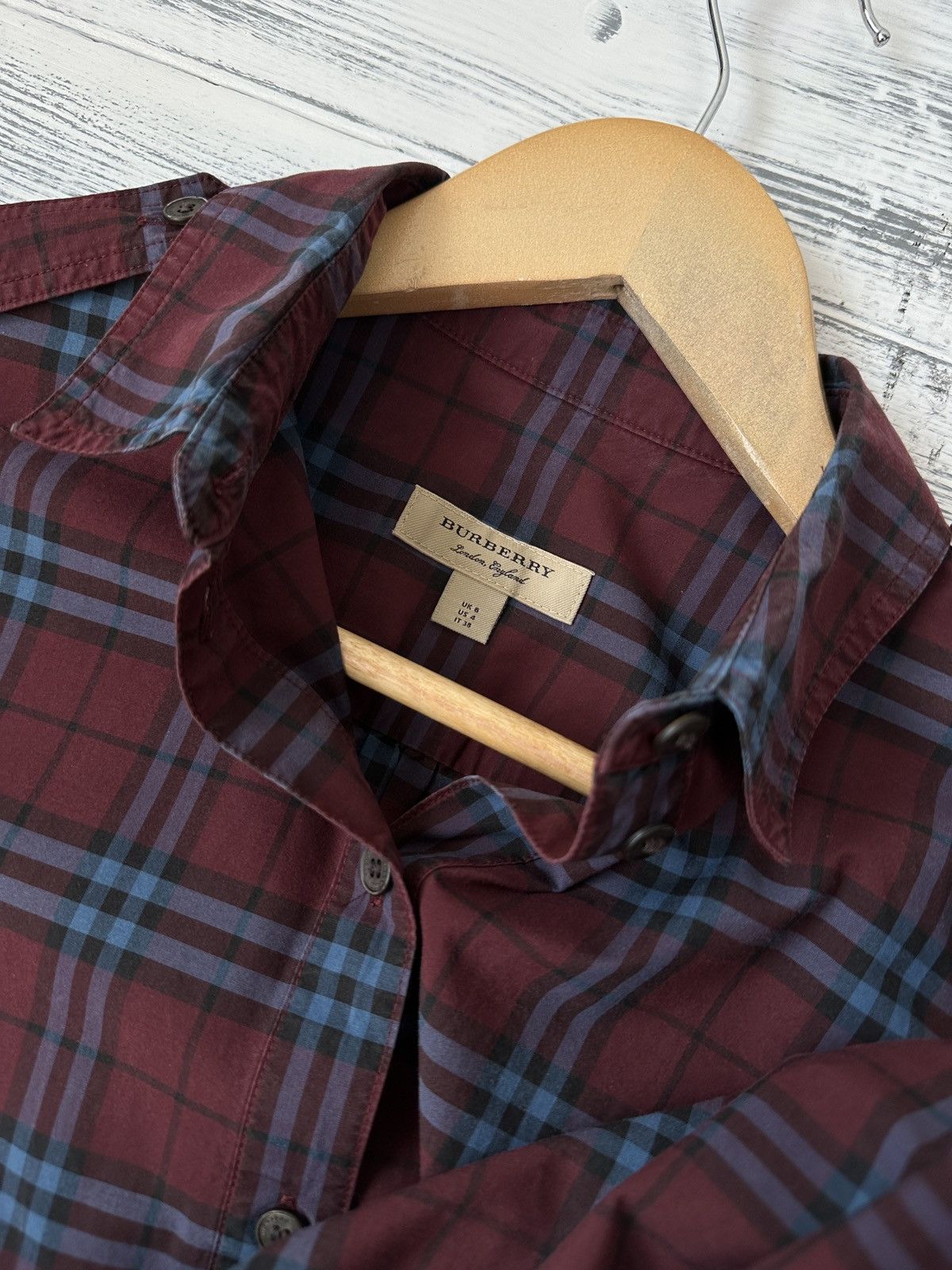 Burberry BURBERRY Plaid Shirt Dress Burgundy Check Cotton Belted US 4 Size XS / US 0-2 / IT 36-38 - 10 Thumbnail