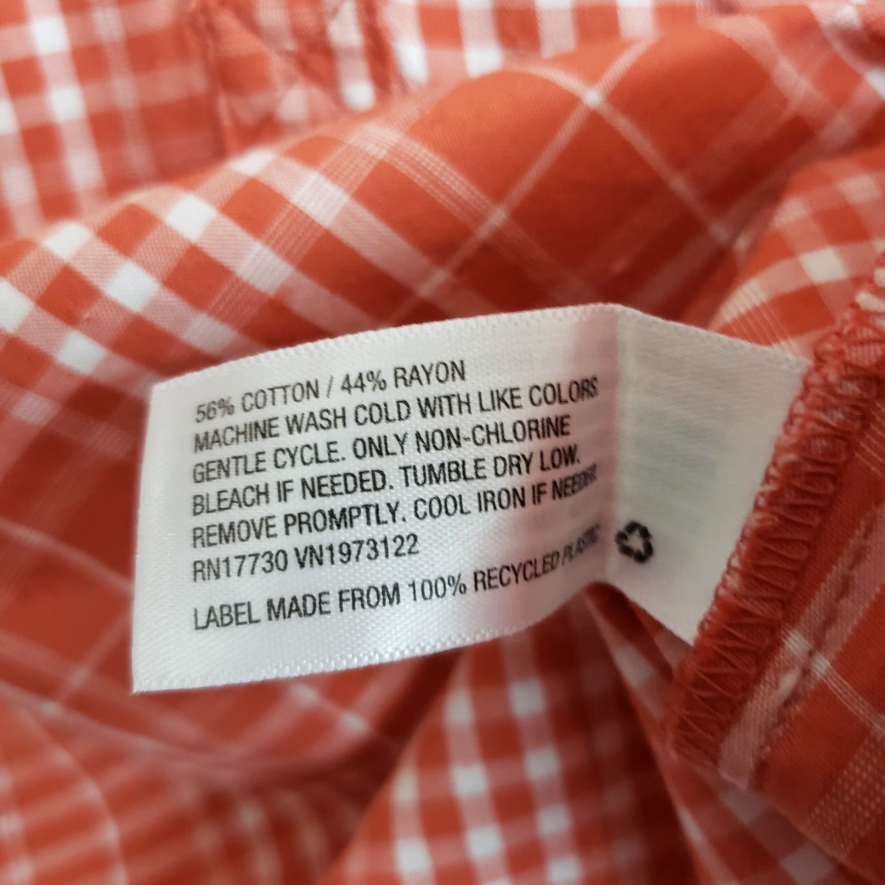 Vintage Universal Thread Womens Top Blouse Long Sleeve Orange Plaid Cotton Blend Size L Size L / US 10 / IT 46 - 5 Thumbnail