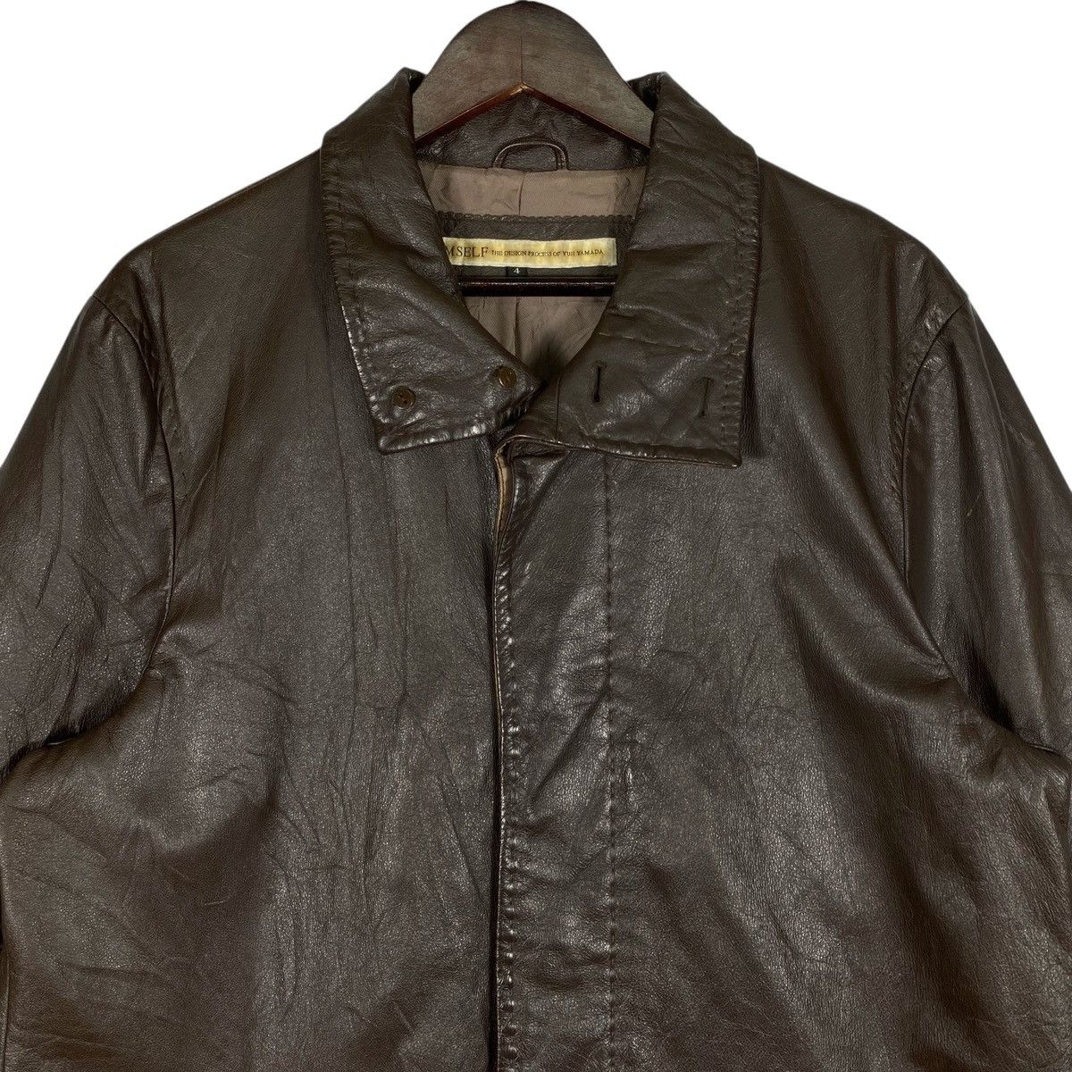 Yuji Yamada Vintage HIMSELF Yuji Yamada Cowhide Leather Coat Size US L / EU 52-54 / 3 - 4 Thumbnail