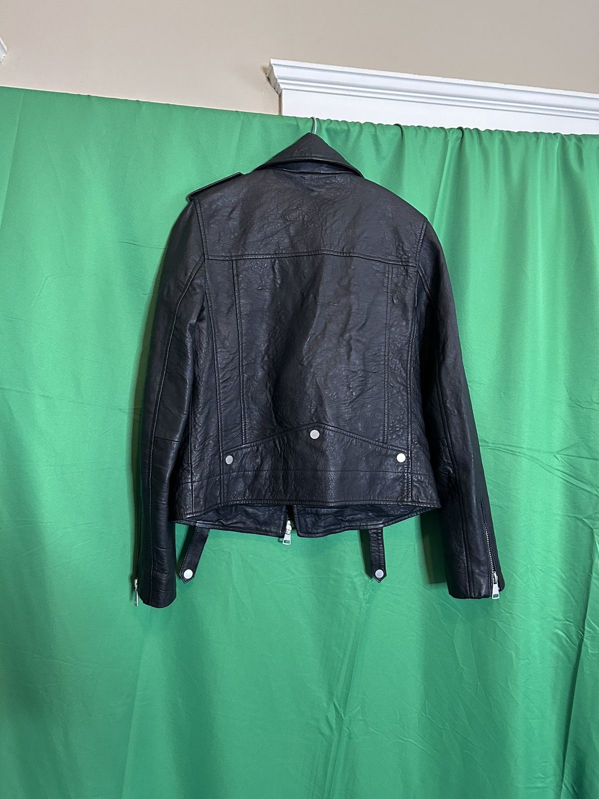 7 For All Mankind Pure leather black zip-up moto jacket Size S / US 4 / IT 40 - 8 Thumbnail