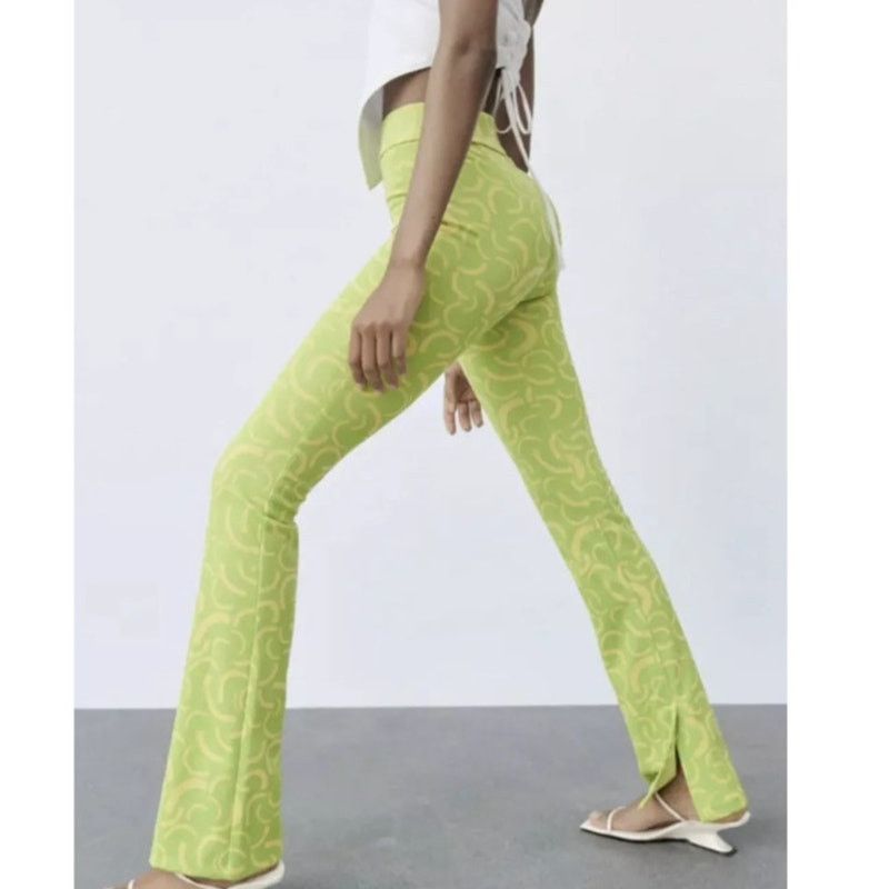 Zara Zara Womens Geometric Retro Pants Flared Sz S Rave Festival Size 27" / US 4 / IT 40 - 1 Thumbnail